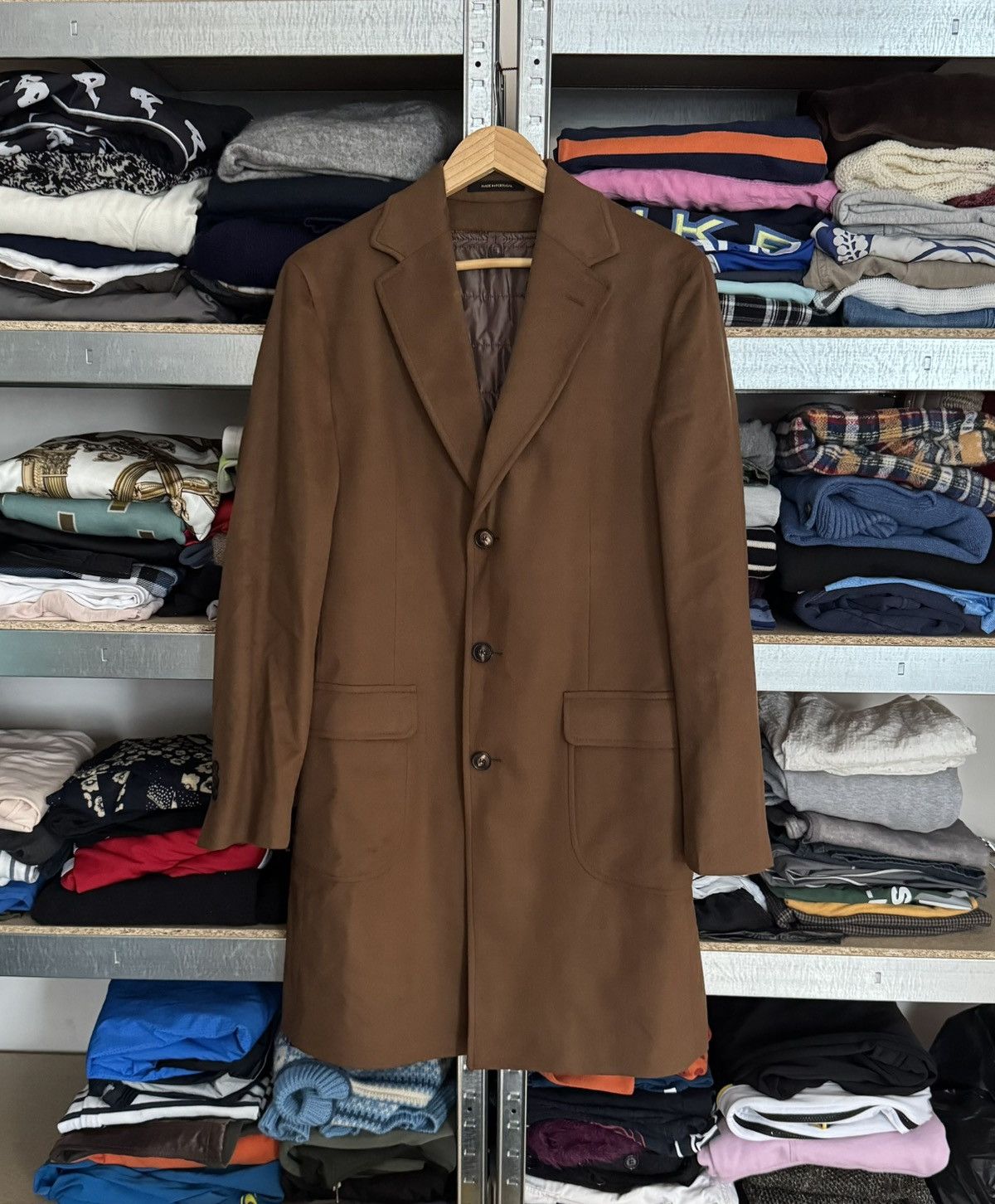 Designer × Massimo Dutti Massimo Dutti EUR48/USA38 brown coat wool long jacket blazer Size M / US 6-8 / IT 42-44 - 23 Thumbnail
