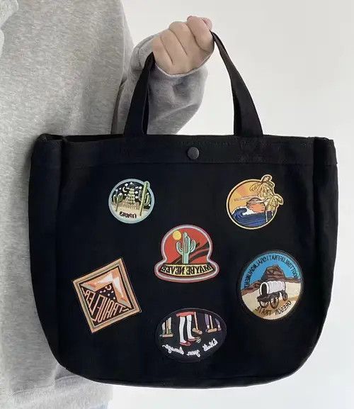 Japanese Brand Fashion y2k patches canvas shoulder messenger bag vintage Size ONE SIZE - 3 Thumbnail