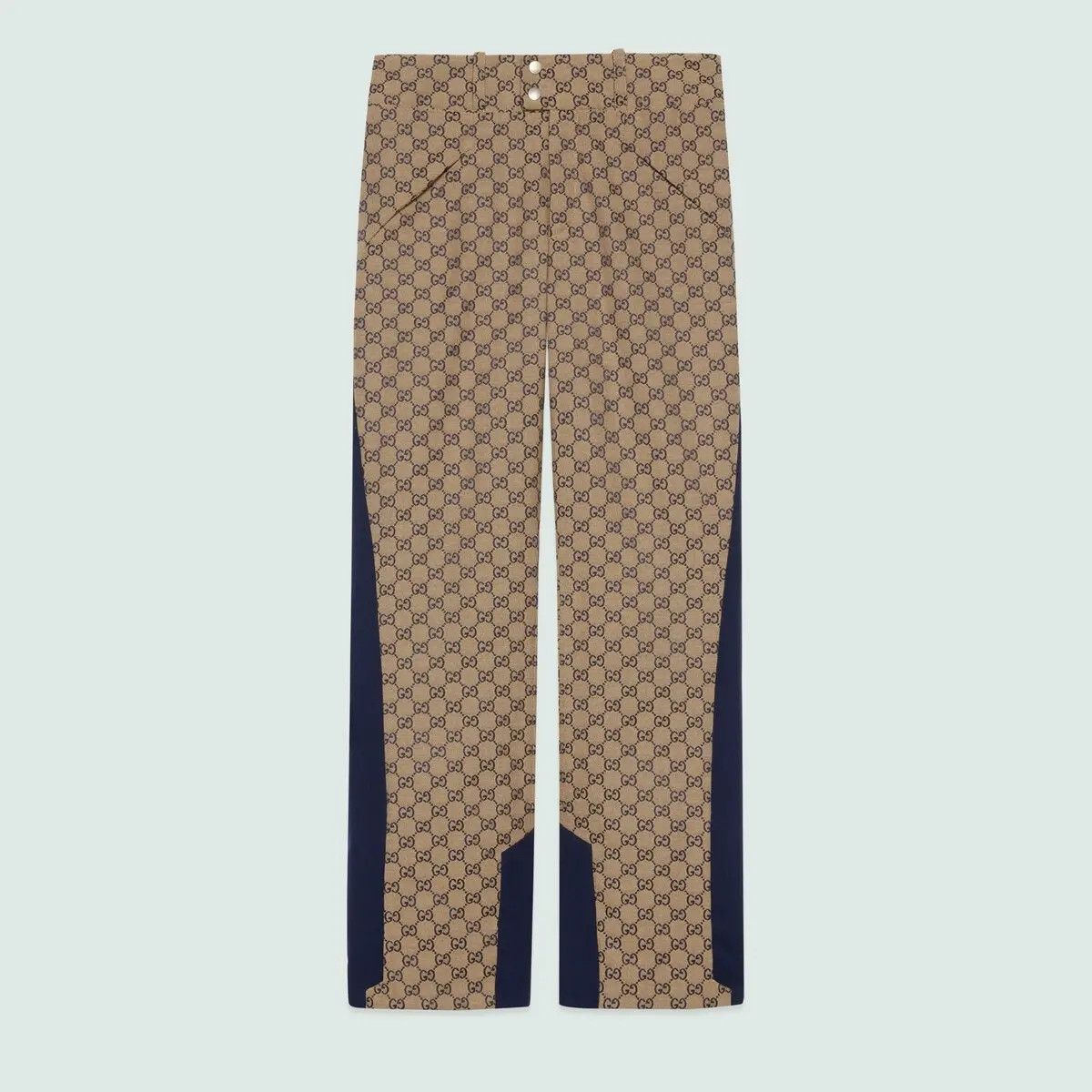 Gucci o1mt1gz0825 GG Canvas Pant in Beige/Blue Size US 28 / EU 44 - 1 Thumbnail