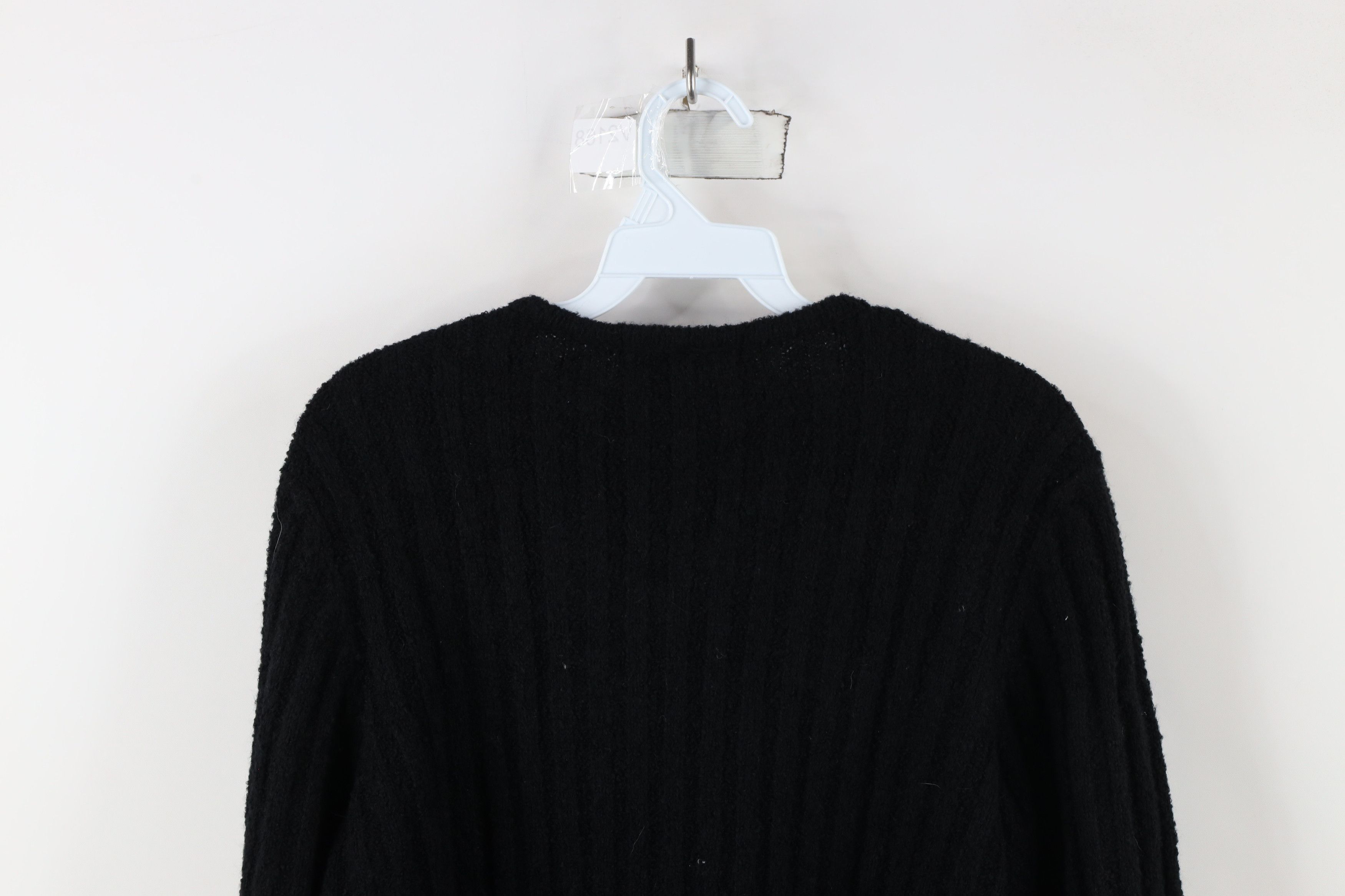 Vintage Vintage Y2K 90s Baby Doll Blend Ribbed Knit Sweater Black Size L / US 10 / IT 46 - 7 Thumbnail