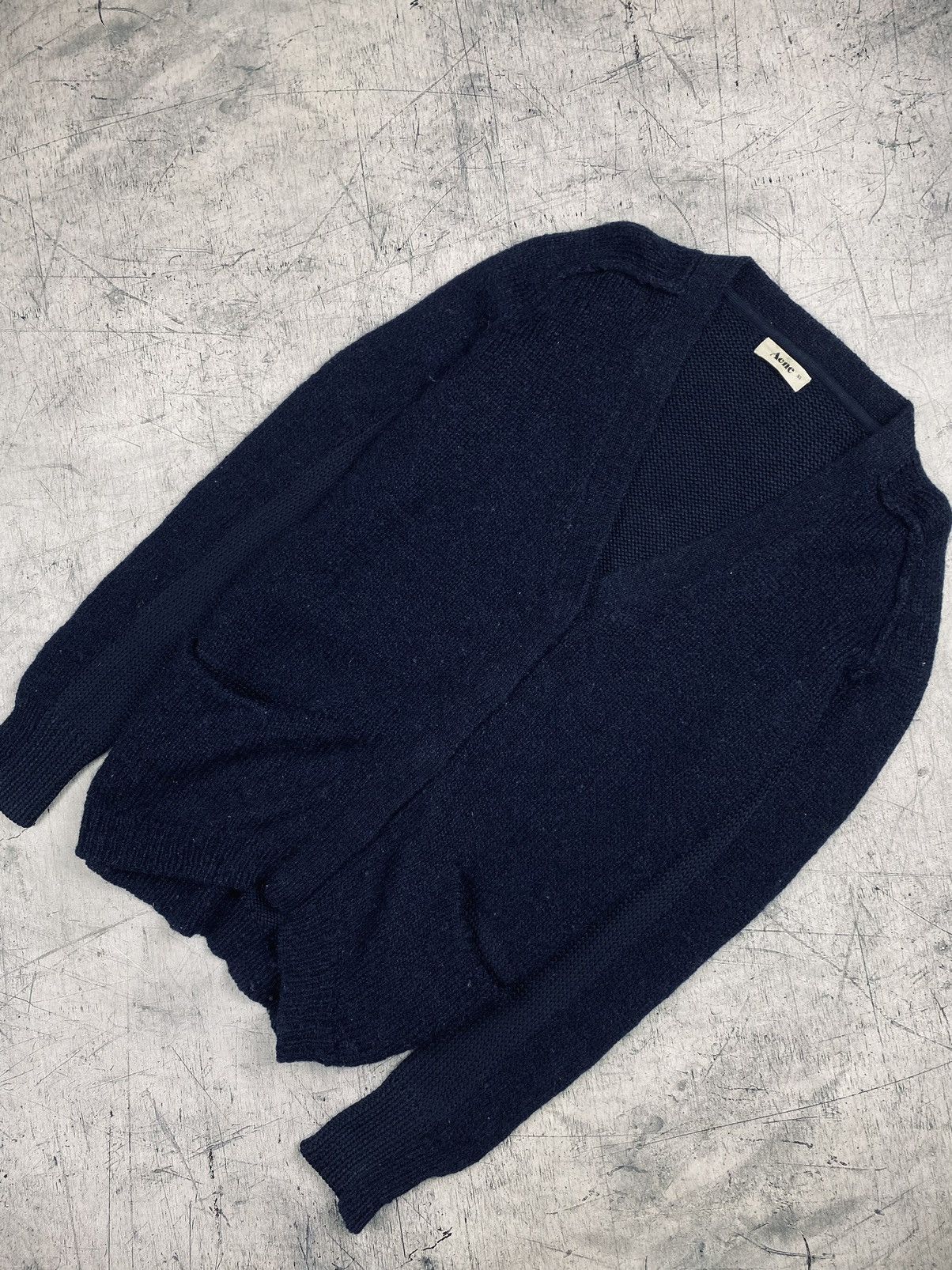 image of Acne Studios Beryl Back Aw11 Mohair Wool Cardigan in Blue, Women's (Size XS)