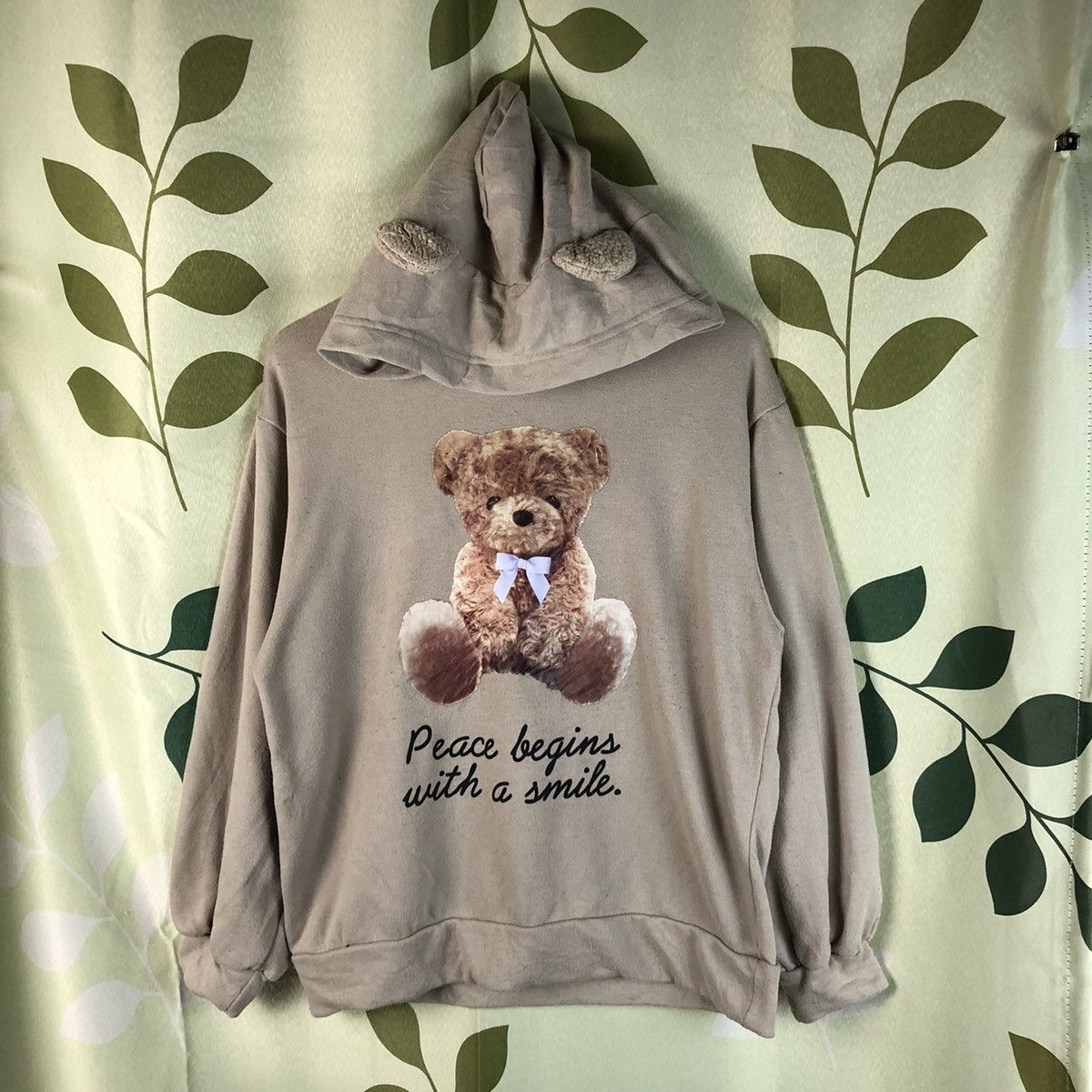 image of Vintage Teddy Bear Leah Matin Brown Hoodie With Ears 7467, Women's (Size Medium)