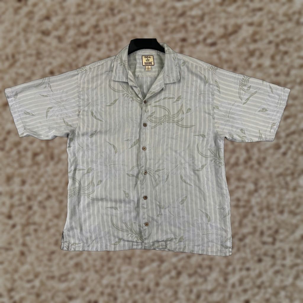 Tommy Bahama VINTAGE Tommy Bahama Shirt Men Extra Large Gray Floral Beach Resort Hawaiian Size US XL / EU 56 / 4 - 1 Thumbnail
