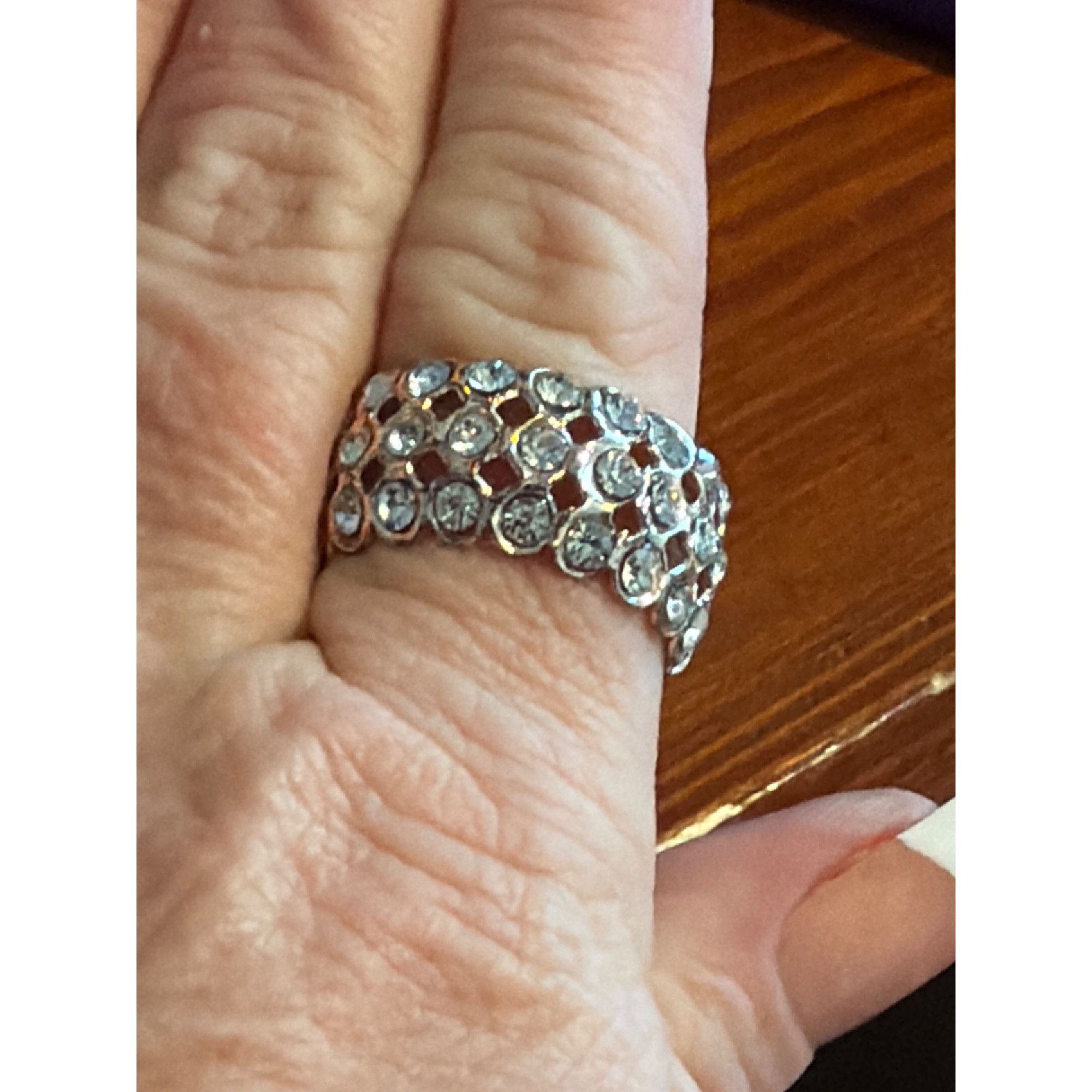 Other Crystal Eternity Ring Gold Tone Finish Modern Elegant Sparkl Size ONE SIZE - 4 Thumbnail