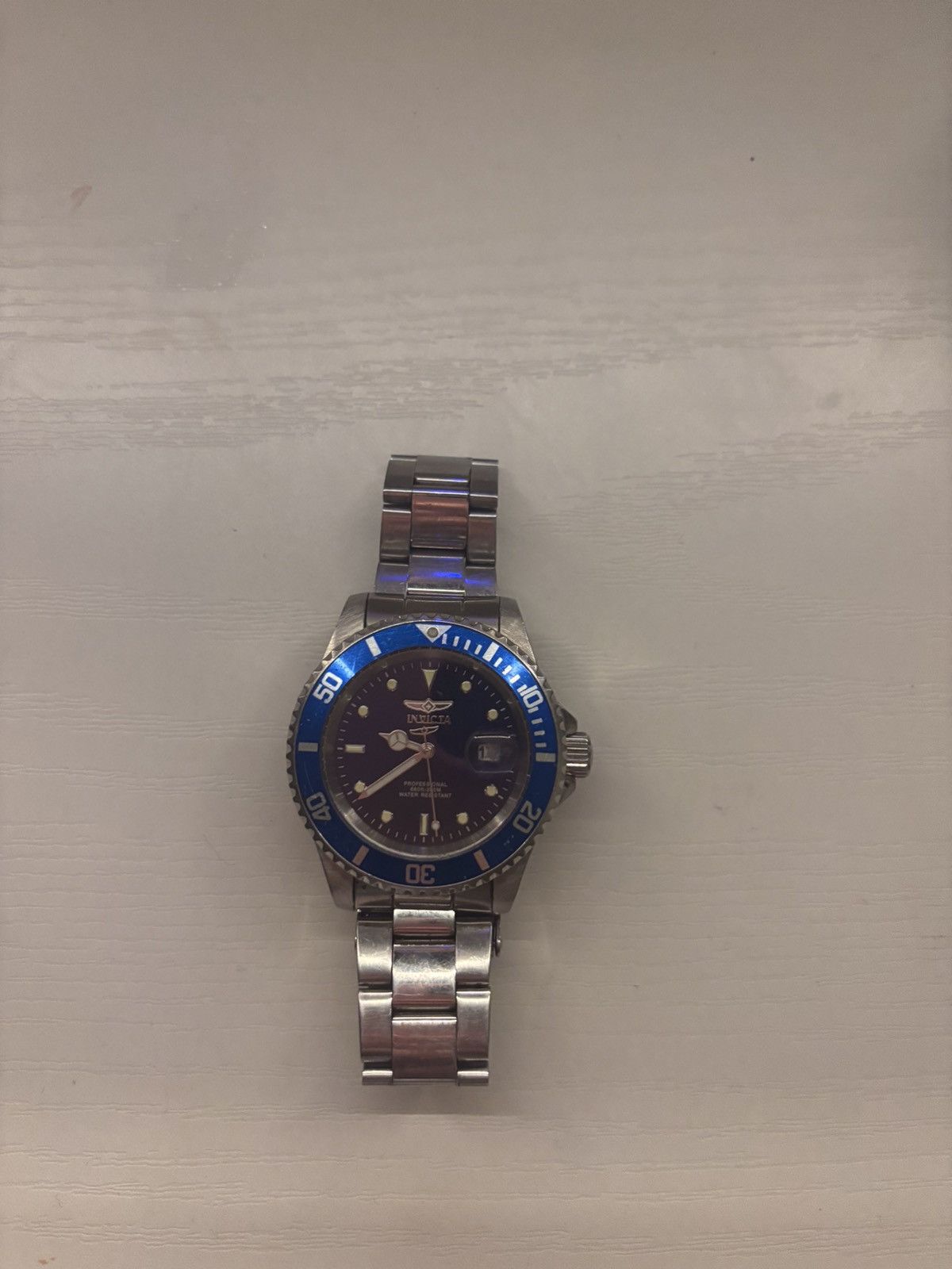 Invicta Silver and Blue Dive Watch