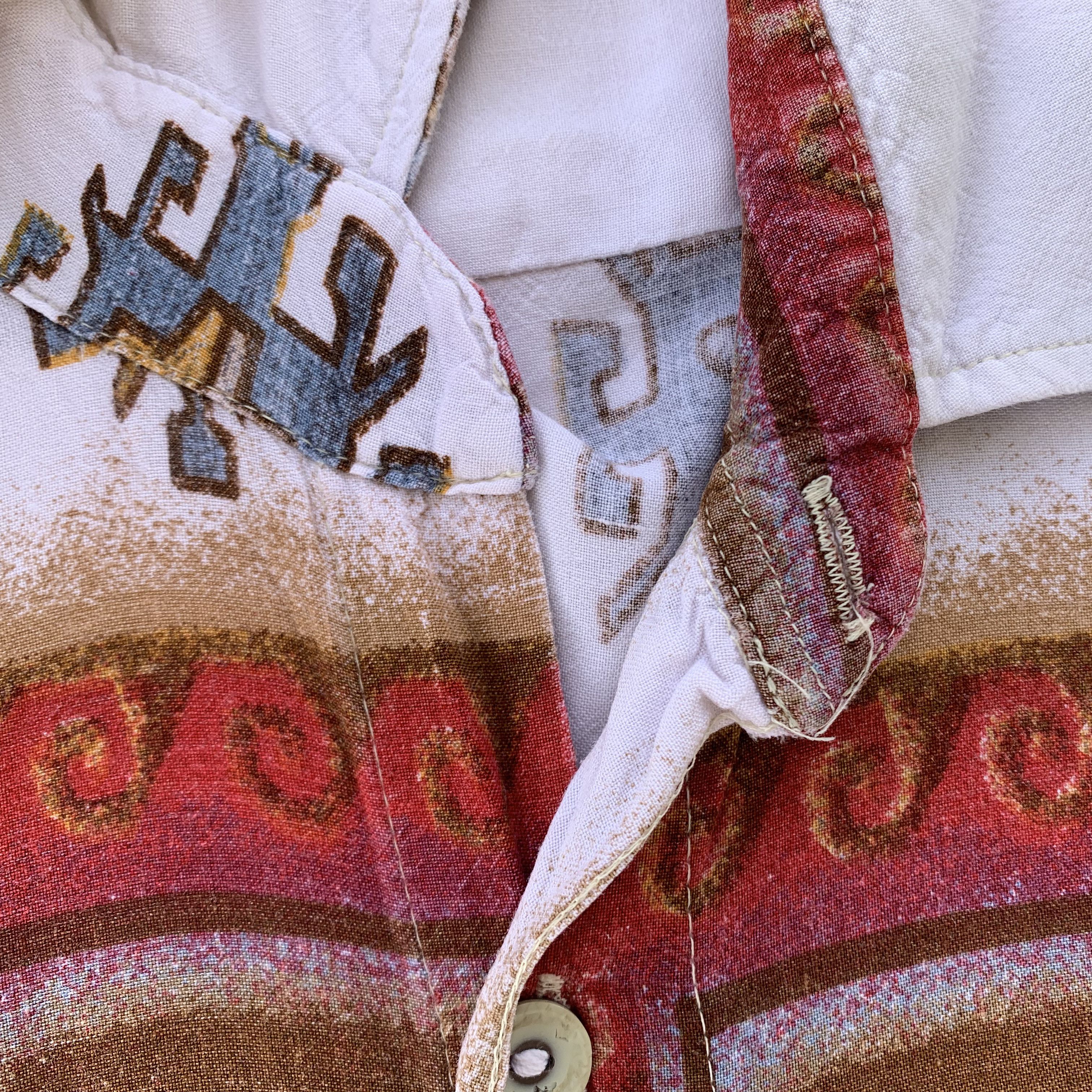 Vintage 90s NAVAJO Print Button Up Shirt Aztec Native American Size US L / EU 52-54 / 3 - 7 Thumbnail