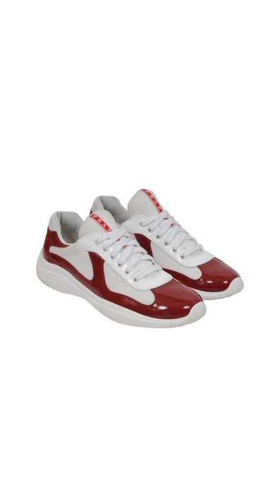 Prada Americas Cup Red Patent Leather Sneakers 01967 Grailed