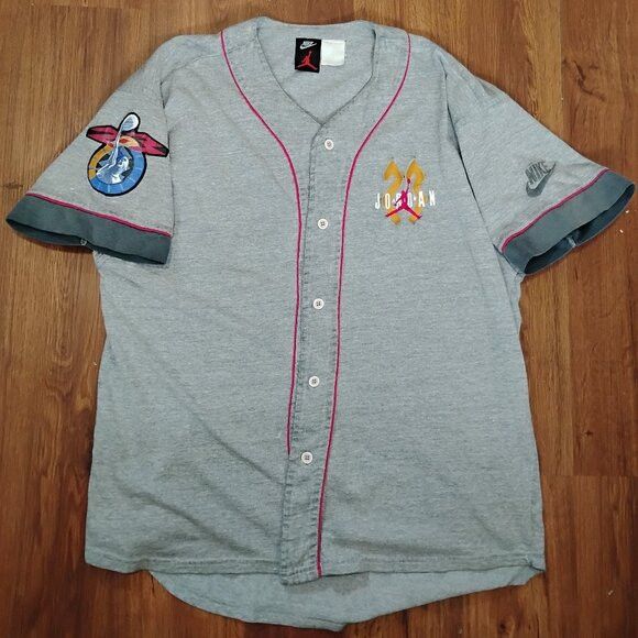 Nike Vintage 90s Nike Air Jordan 23 Baseball Jersey Size US L / EU 52-54 / 3 - 2 Thumbnail