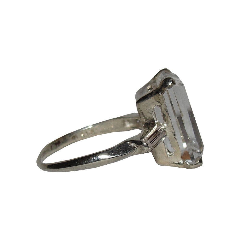 Designer Silver Emerald Cut Rock Crystal Quartz Zirconia Baguettes Size ONE SIZE - 5 Thumbnail