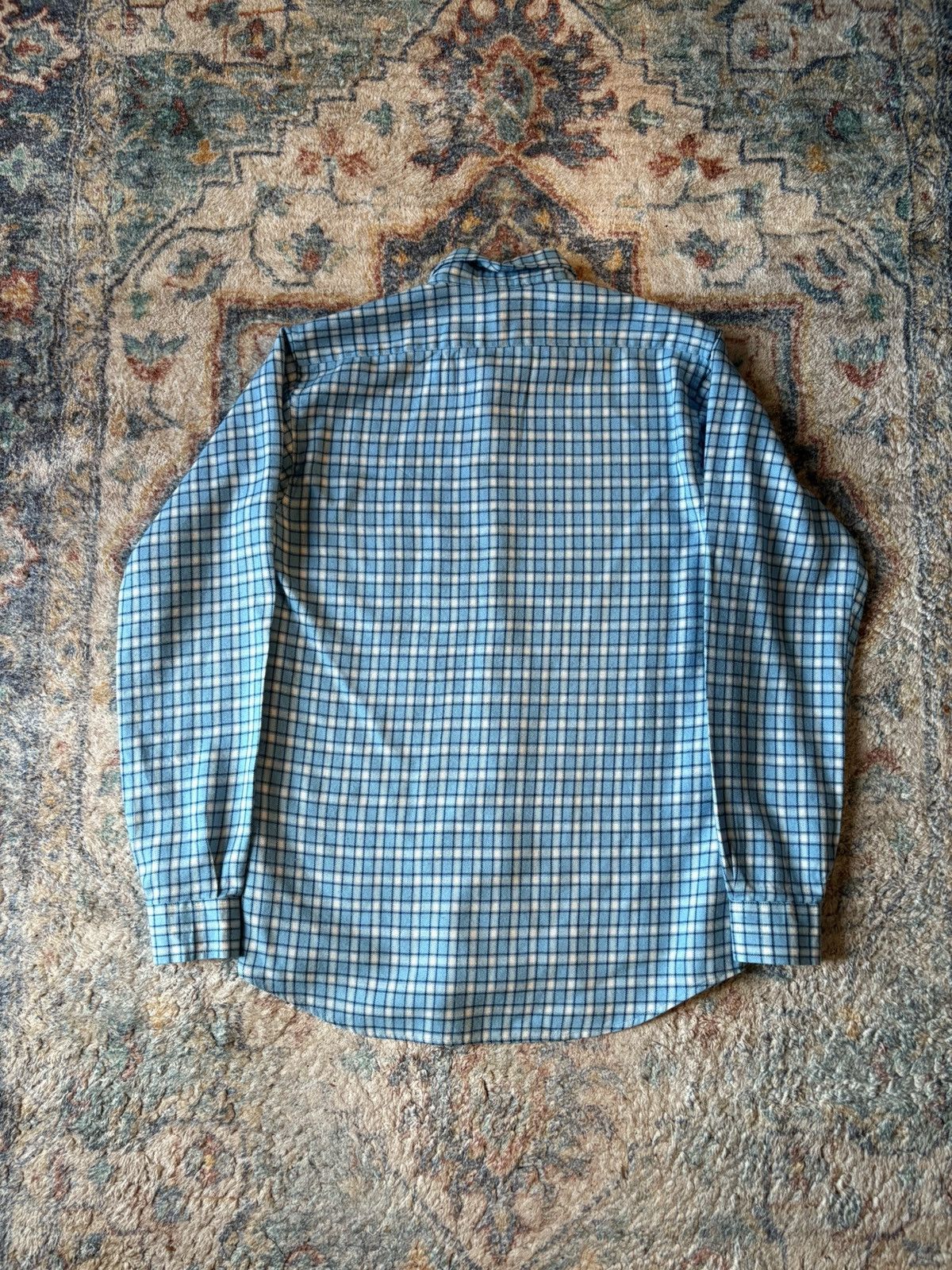 Vintage Vintage 80s Blue Plaid Button-up Shirt Large Size US L / EU 52-54 / 3 - 2 Thumbnail