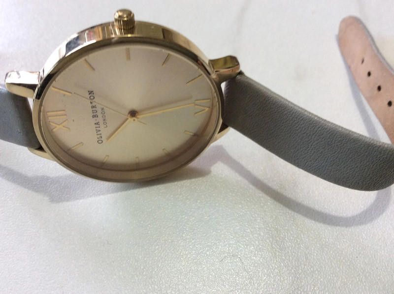 Designer Olivia ladies grey leather strap watch Size ONE SIZE - 7 Thumbnail