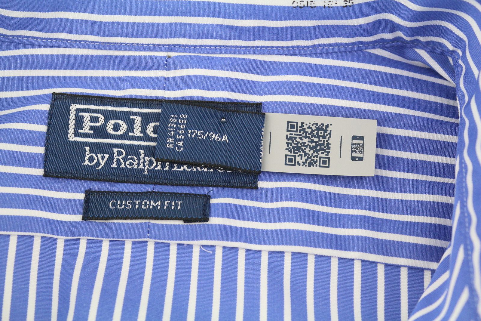Ralph Lauren M Blue Striped Cutaway Neck Custom Fit Button-Up 87016 Size US M / EU 48-50 / 2 - 8 Thumbnail