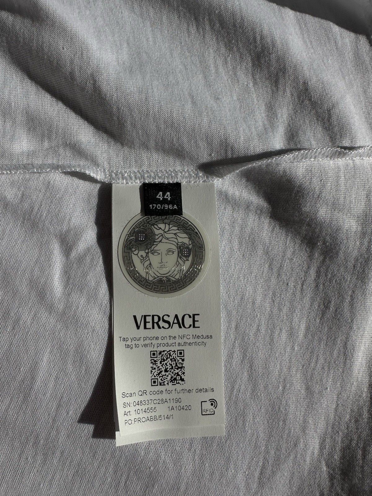 Versace White Versace Shirt With Gold Crystals Size M / US 6-8 / IT 42-44 - 5 Thumbnail
