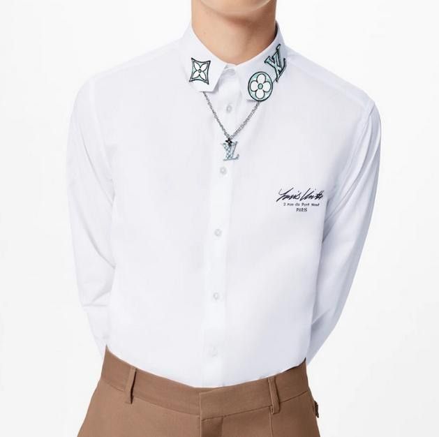 Louis Vuitton Louis Vuitton monogram DNA collar white shirt XL Size US XL / EU 56 / 4 - 2 Thumbnail