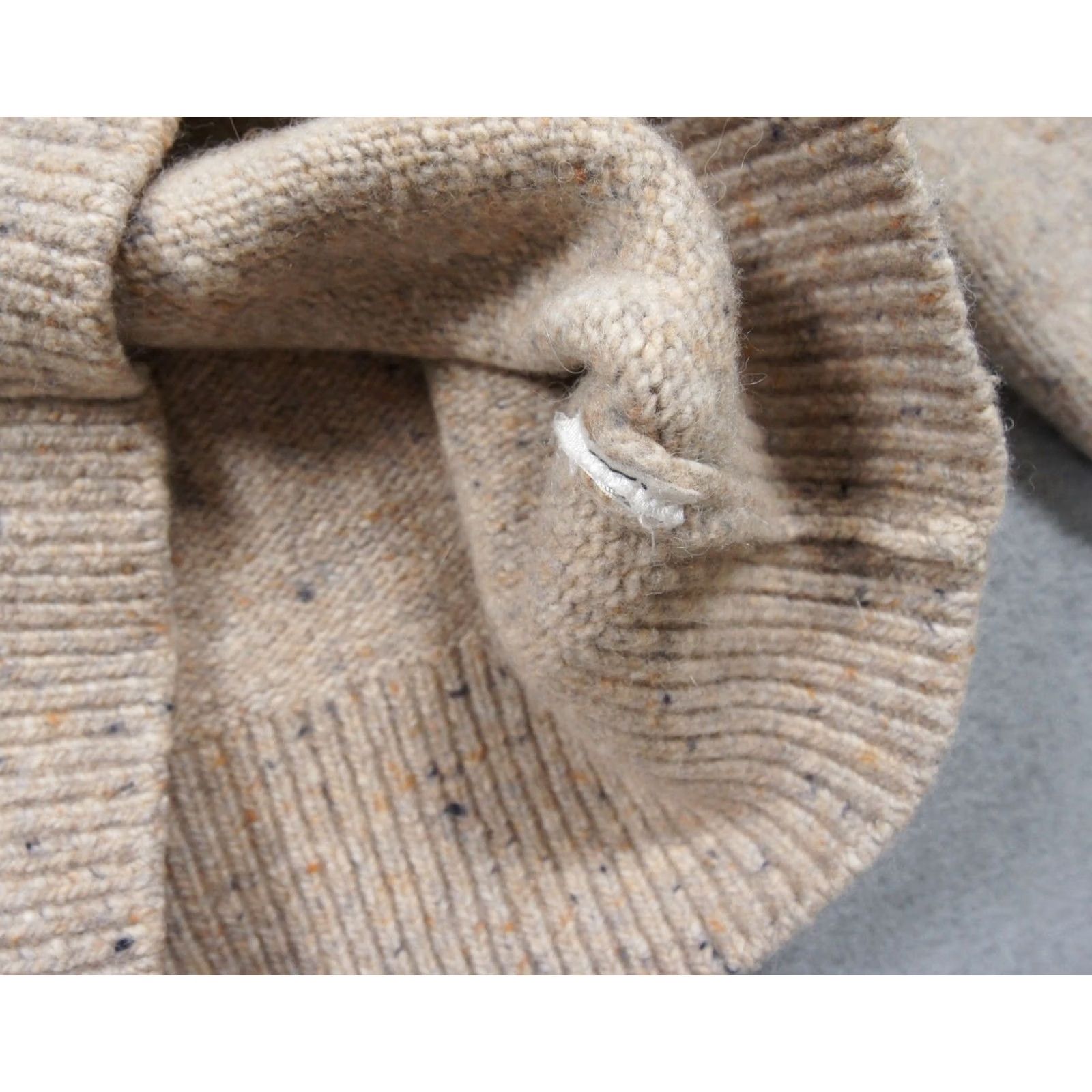 Faherty Faherty Sweater Womens XS Beige Knit Mock Neck Pullover Pullover Shoulder Ladies Knitwear Pullover Long Sleeve Casual Size XS / US 0-2 / IT 36-38 - 6 Thumbnail