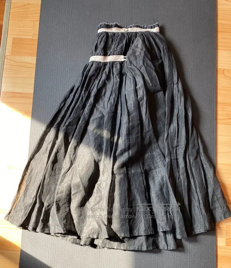 Yohji Yamamoto Yohji Yamamoto size 1 White hemmed linen pleated skirt Size 24" / US 00 / IT 34 - 3 Thumbnail