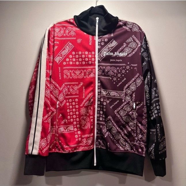 Palm Angels Palm Angels Bandana Track Jacket Zip Up Maroon & Red, Unisex Size US XL / EU 56 / 4 - 4 Thumbnail