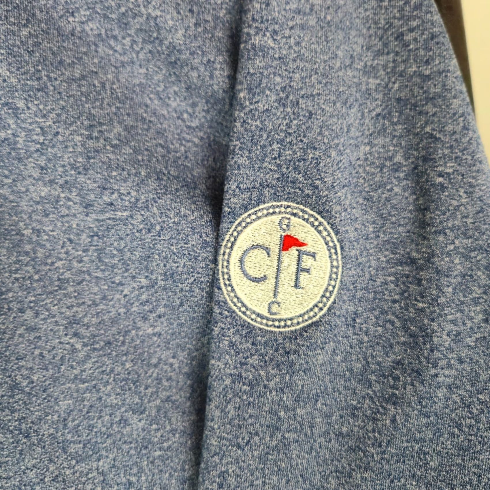 johnnie-O Johnnie-O Men's 1/4 Zip Performance Golf/Casual Pullover Windshirt Blue Space Dye L Mens Size US L / EU 52-54 / 3 - 4 Thumbnail
