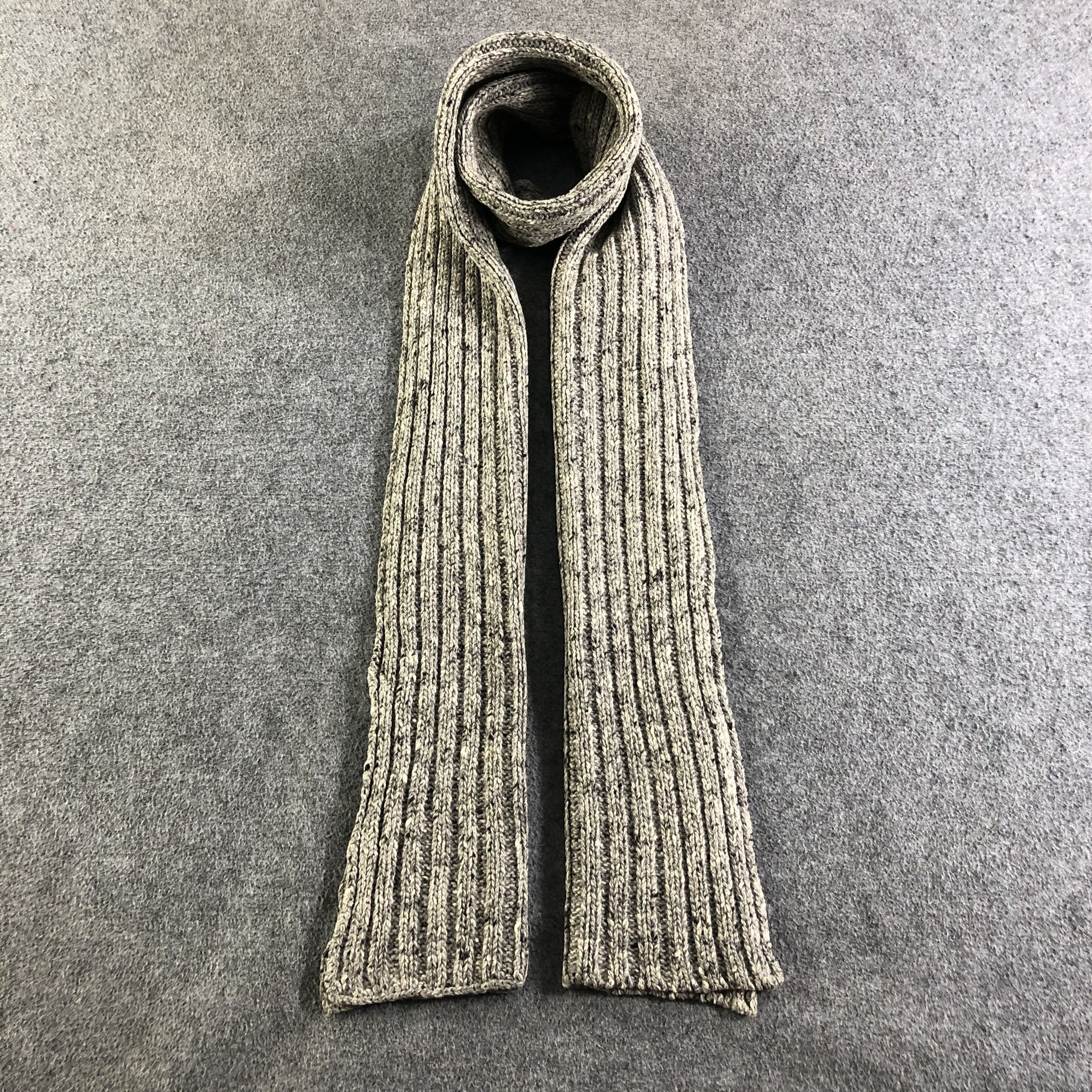 Paul Smith Pleated Wool Scarf Muffler Neck Wrap V2043