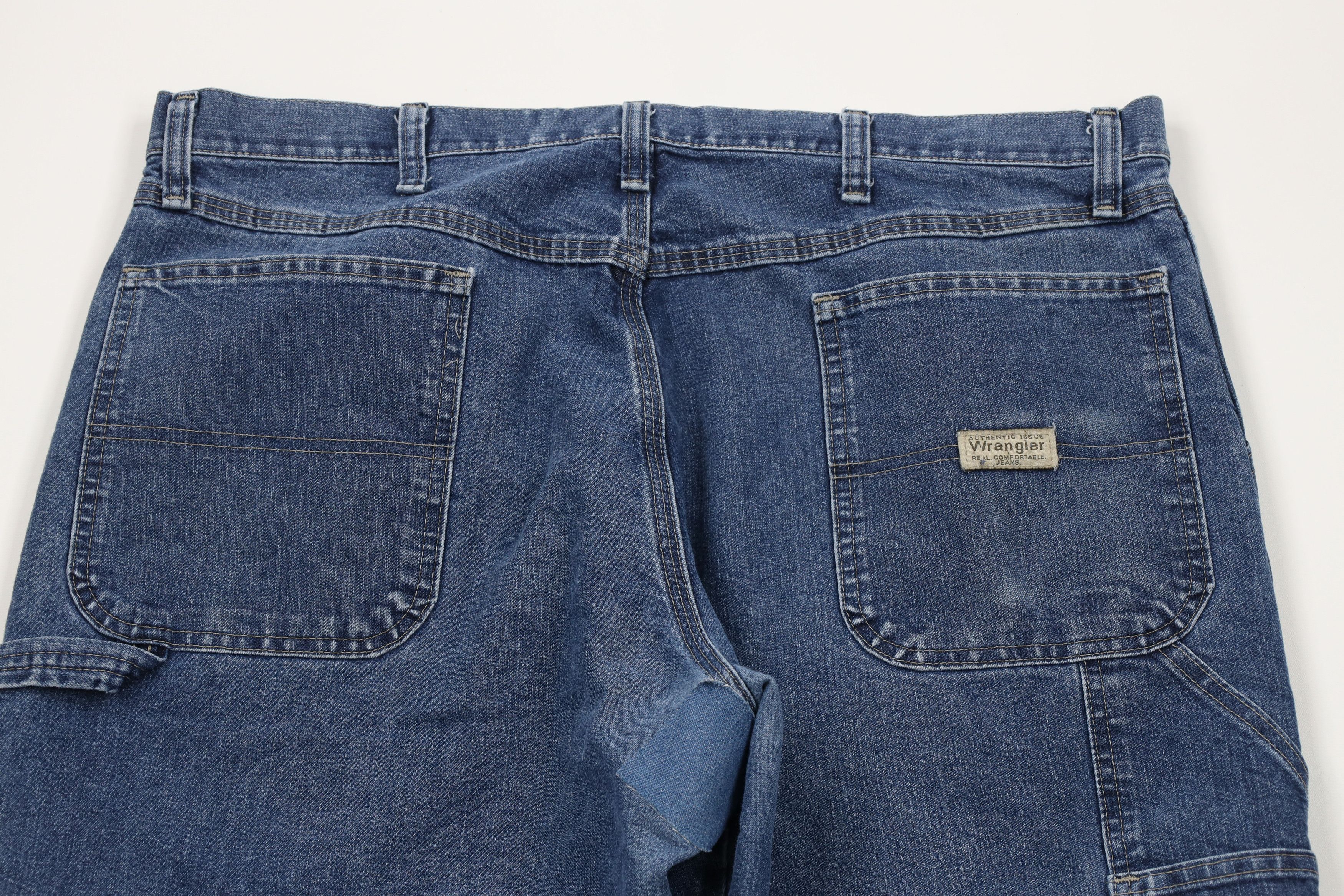 Vintage × Wrangler Vintage Y2K Wrangler Wide Leg Dungaree Denim Jeans Blue Size US 38 / EU 54 - 11 Thumbnail