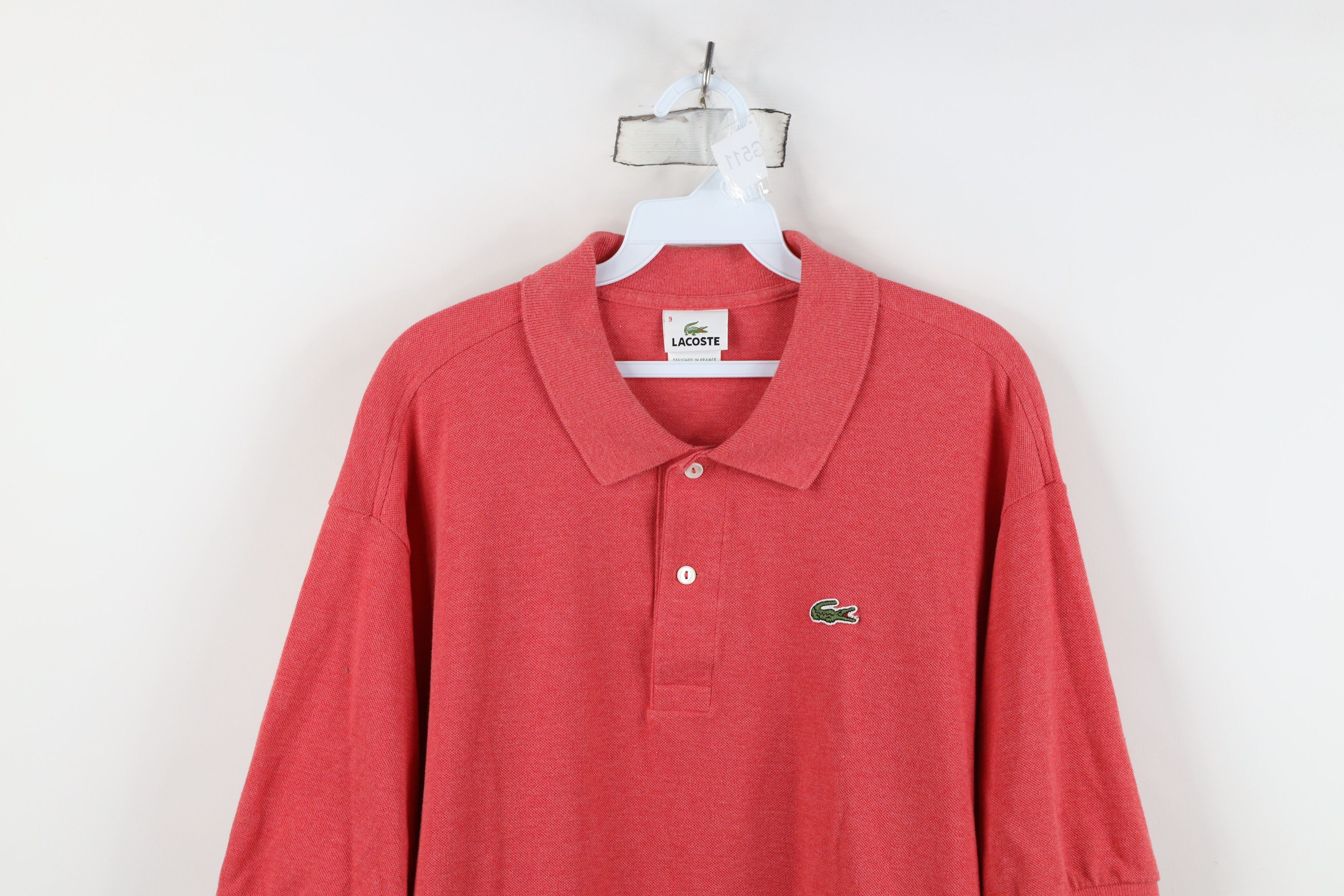 Lacoste Lacoste Faded Croc Logo Pique Cotton Golf Polo Shirt Red Size US XXL / EU 58 / 5 - 2 Thumbnail