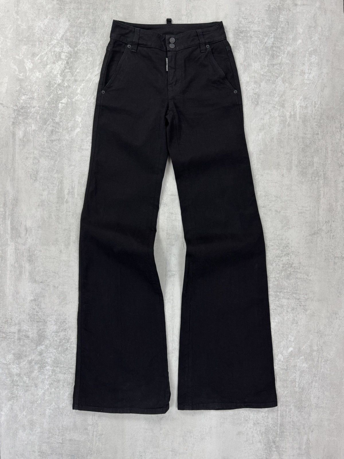 Dsquared2 Womens Flared Jeans Avant Garde Style Black Denim