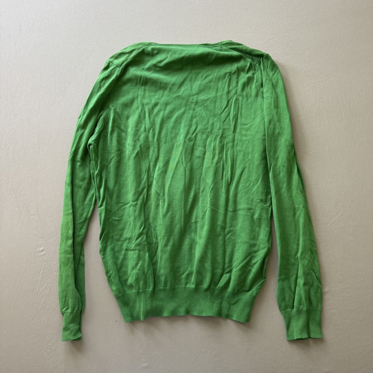 Zara Zara Green Fine Cotton V-Neck Sweater Size US M / EU 48-50 / 2 - 2 Thumbnail