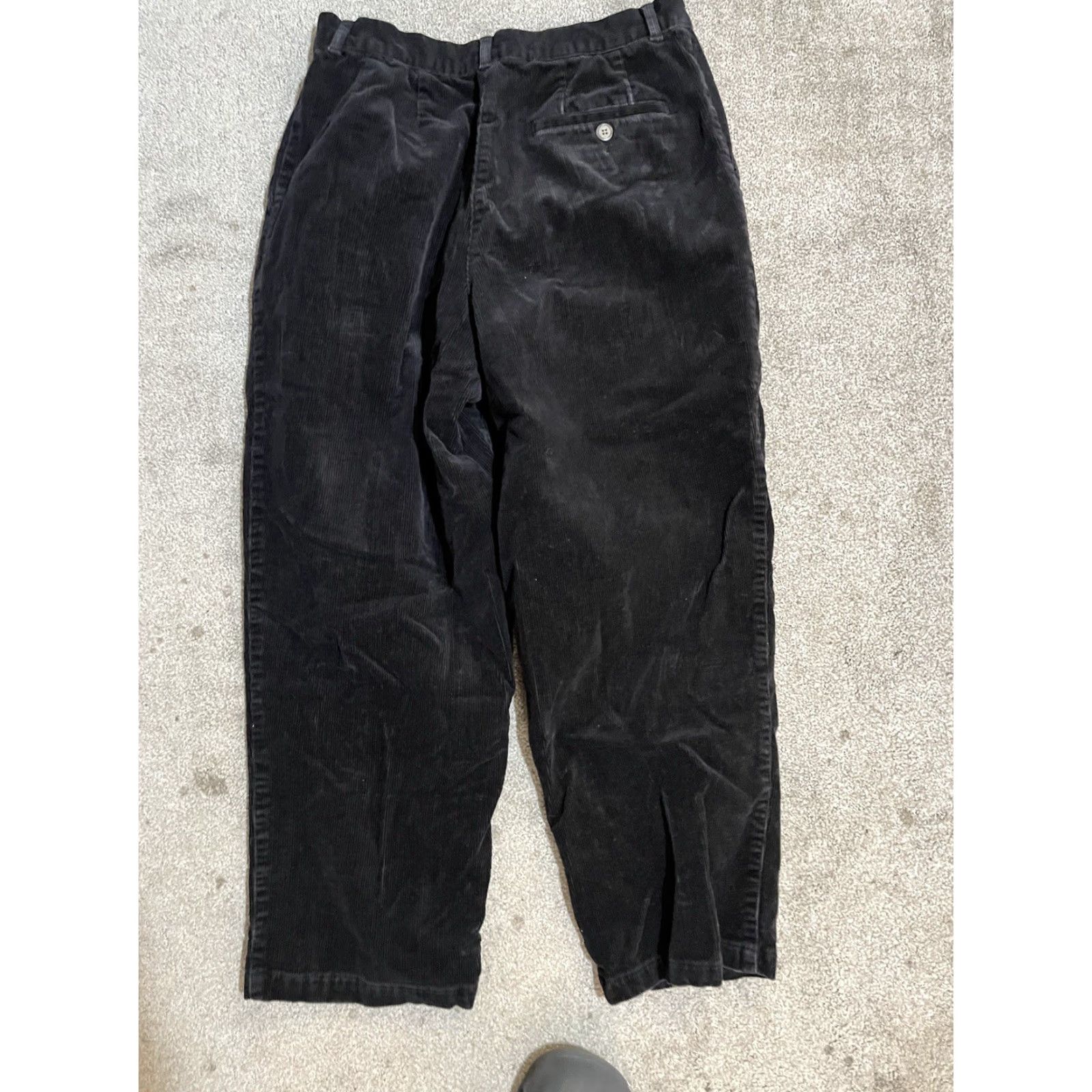 Vintage L.L. Bean Womens Pants Corduroy 10P Petite Black Tapered High Rise Classic Fit Adults Womens Size 32" / US 10 / IT 46 - 3 Thumbnail