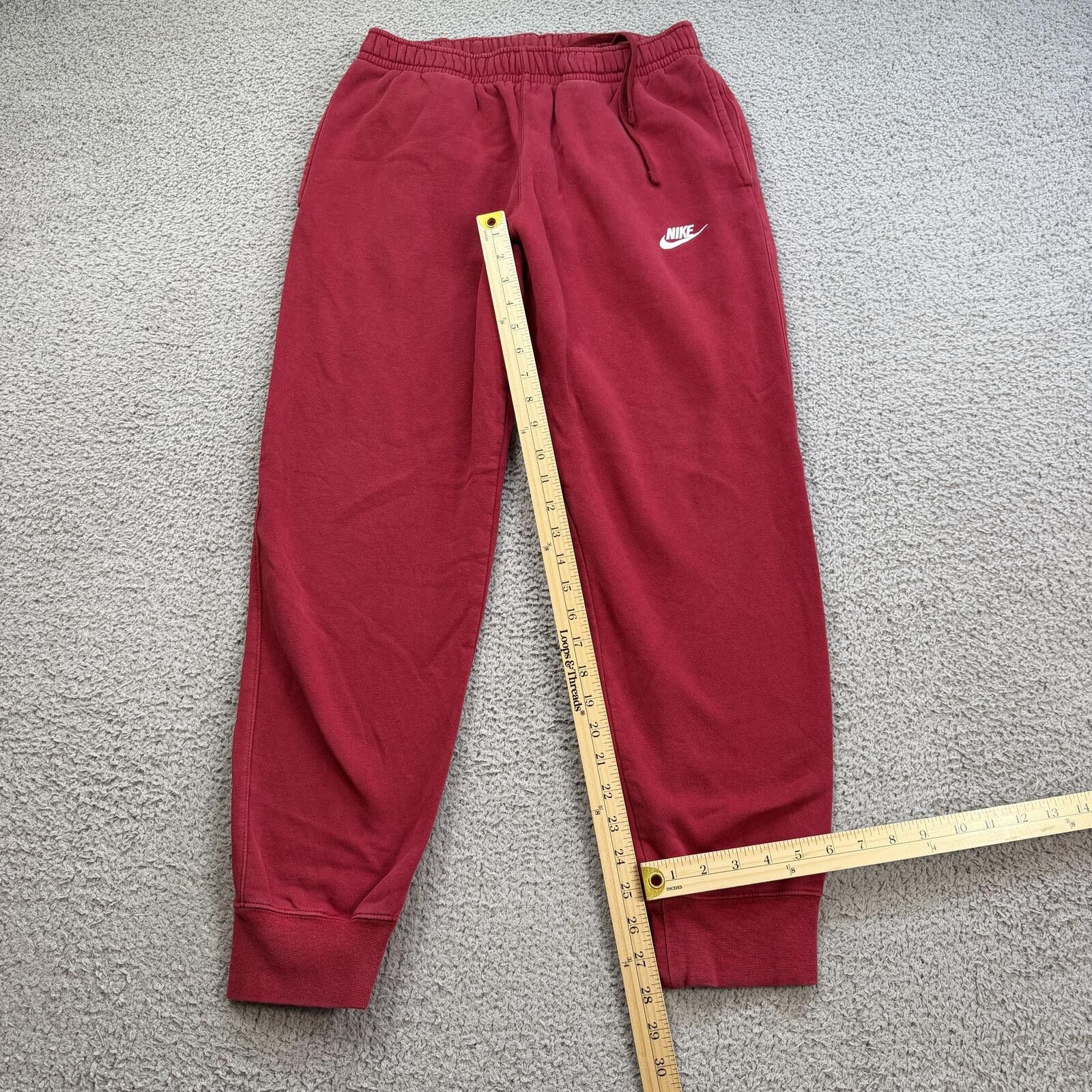 Nike Nike Red Fleece Jogger Sweatpants L Swoosh Lounge Pants Size US 32 / EU 48 - 4 Thumbnail