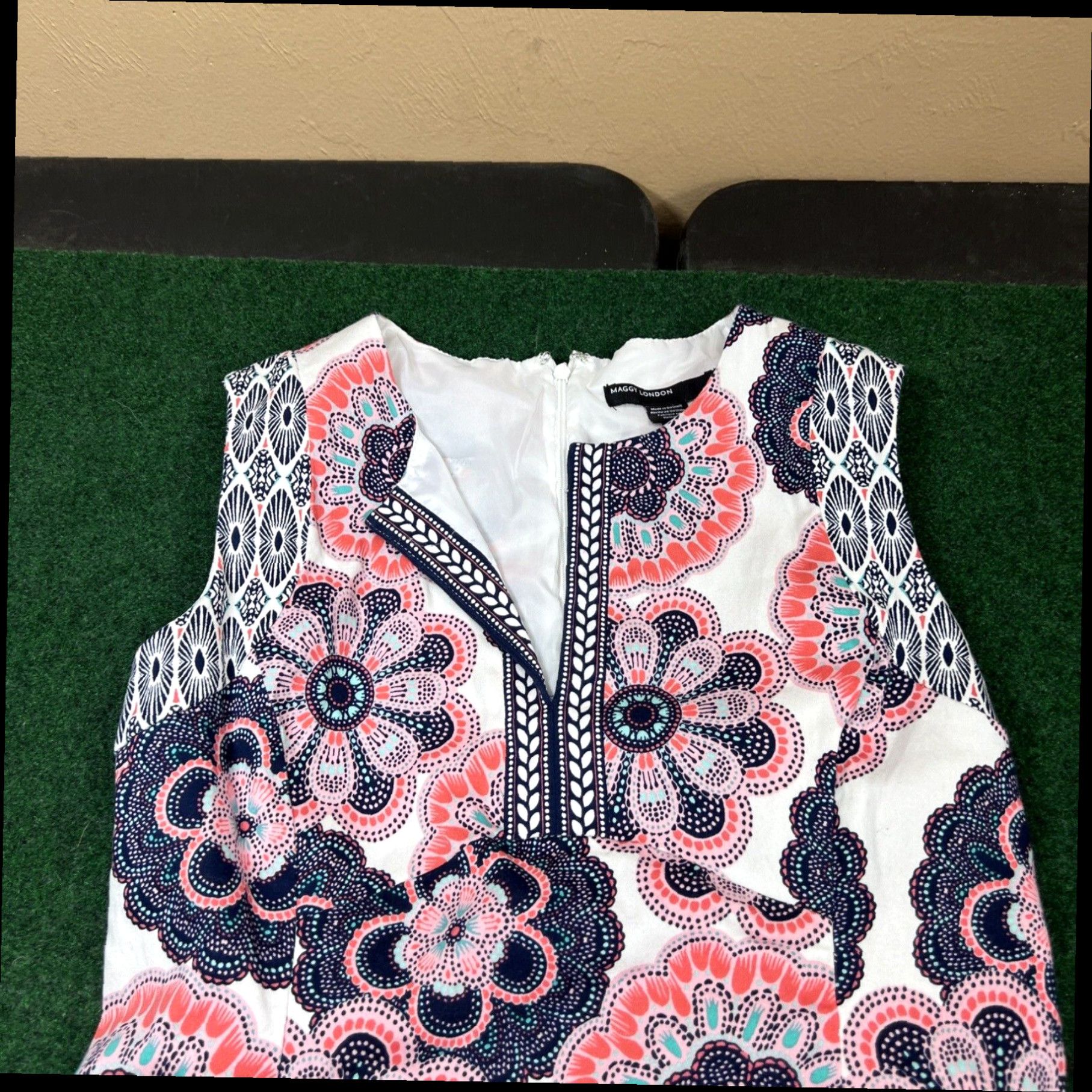 MAGGY LONDON Maggy London Nicolette Midi Dress Floral Paisley Sleeveless Preppy Size 6 Size M / US 6-8 / IT 42-44 - 2 Thumbnail