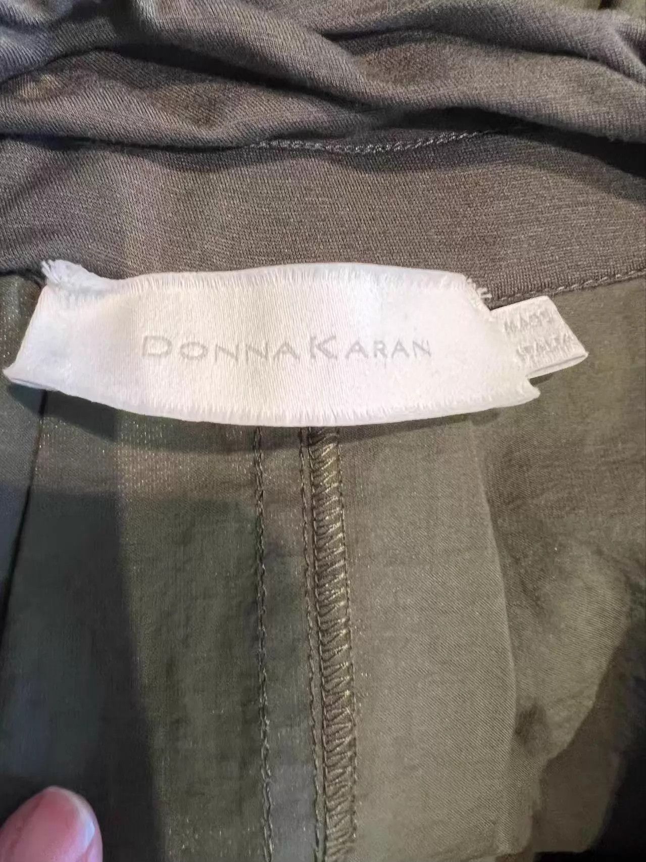Donna Karan Donna Karan women's military green cotton-nylon skirt 6 Size 28" / US 6 / IT 42 - 4 Thumbnail