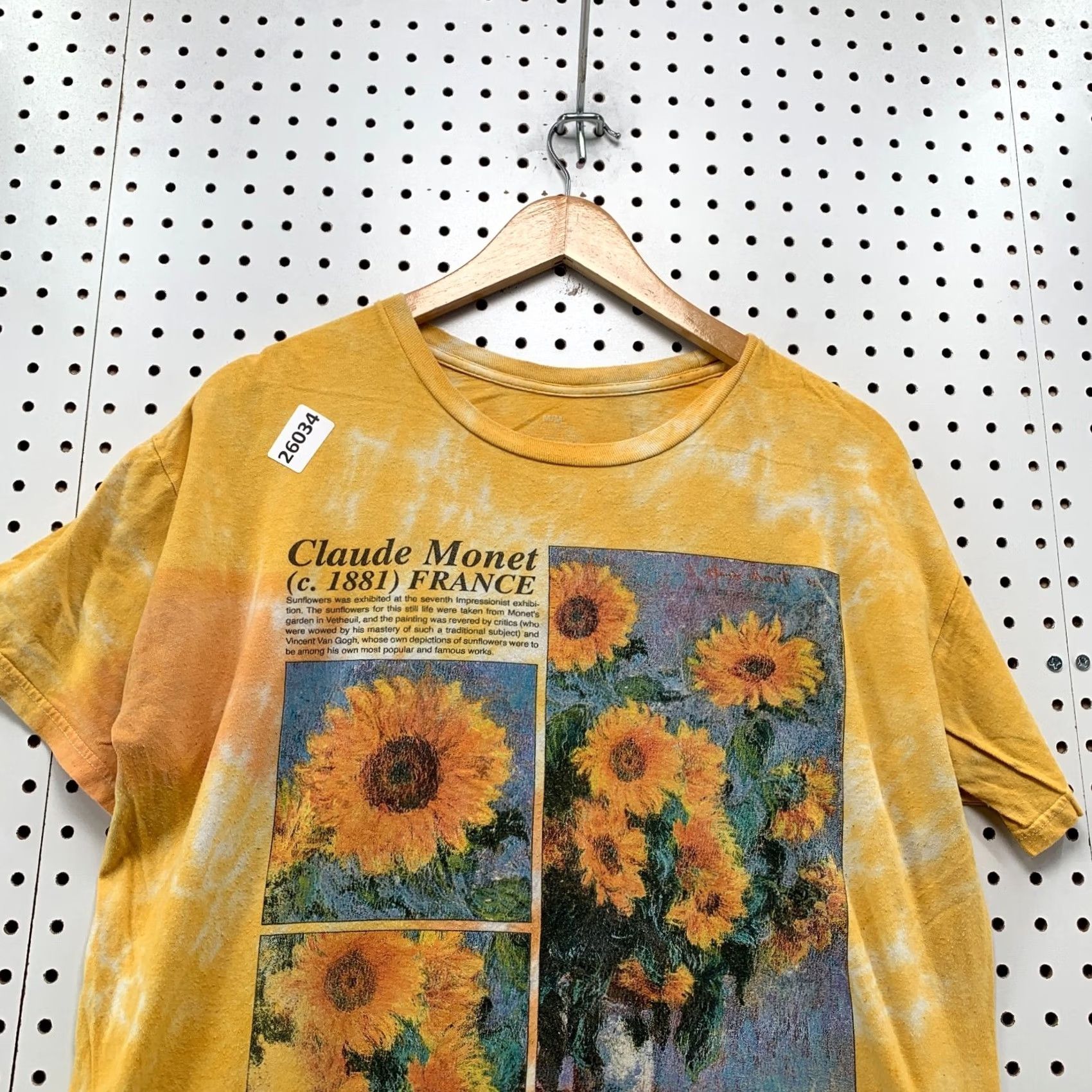 Fruit Of The Loom Sunflower Shirt Yellow Ti Dye Tournesols France Adult Medium Flower Tee 22x25.5 Size US M / EU 48-50 / 2 - 5 Thumbnail