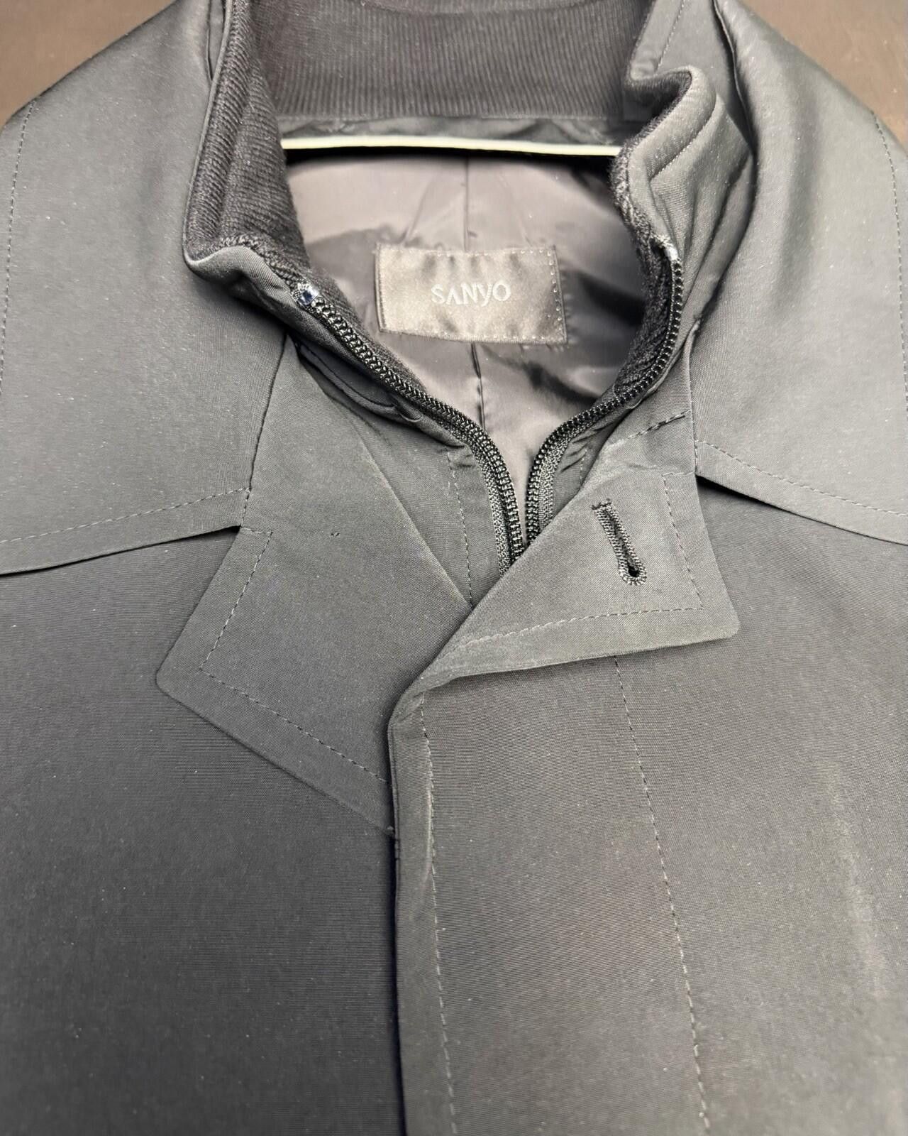 Sanyo Sanyo Mens 48R Black Trench Coat Raincoat Overcoat Classic Size US M / EU 48-50 / 2 - 3 Thumbnail