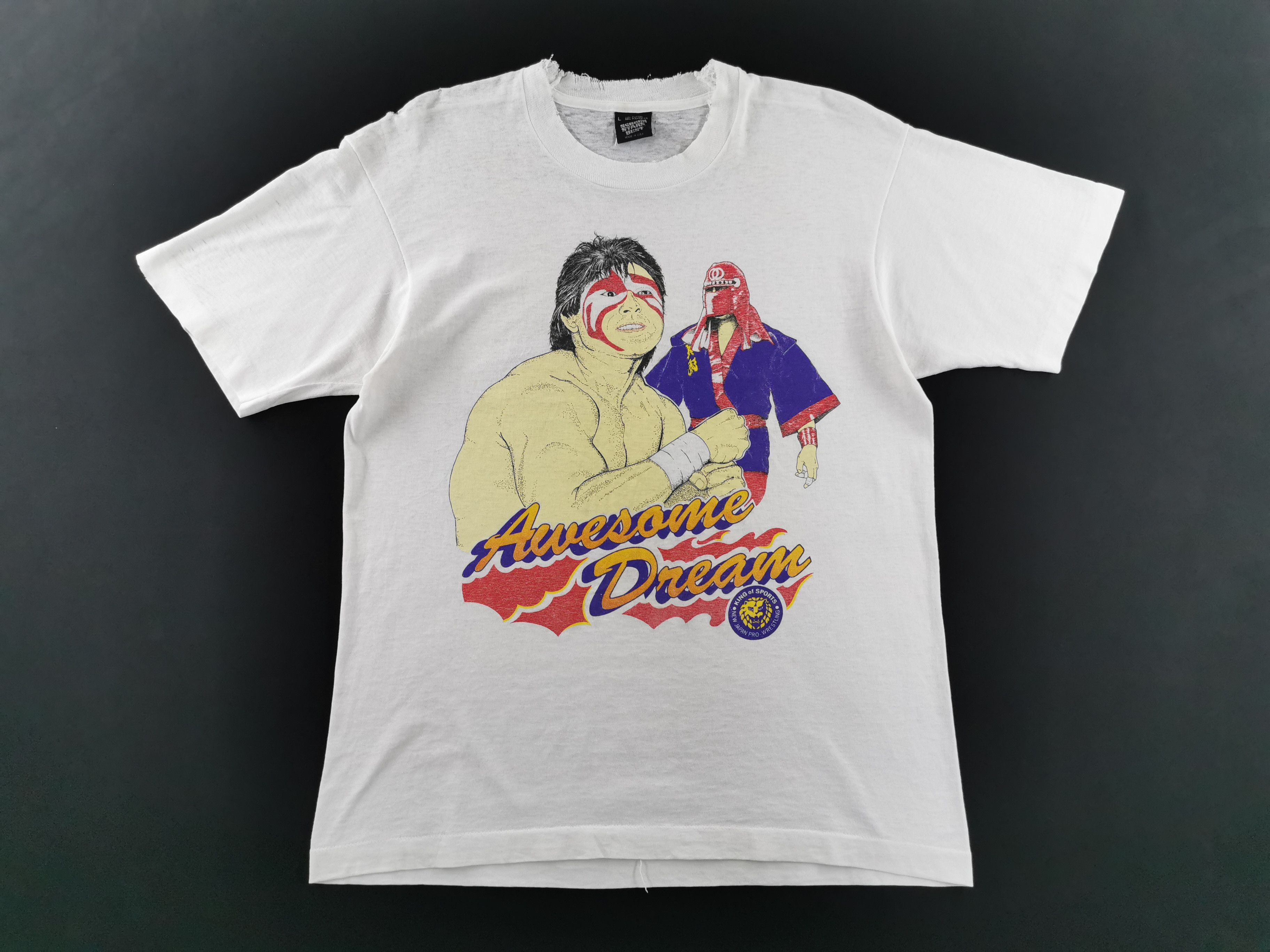Vintage Distressed Vintage 80's Great Muta Awesome Dream NJPW Tee Size US M / EU 48-50 / 2 - 3 Thumbnail
