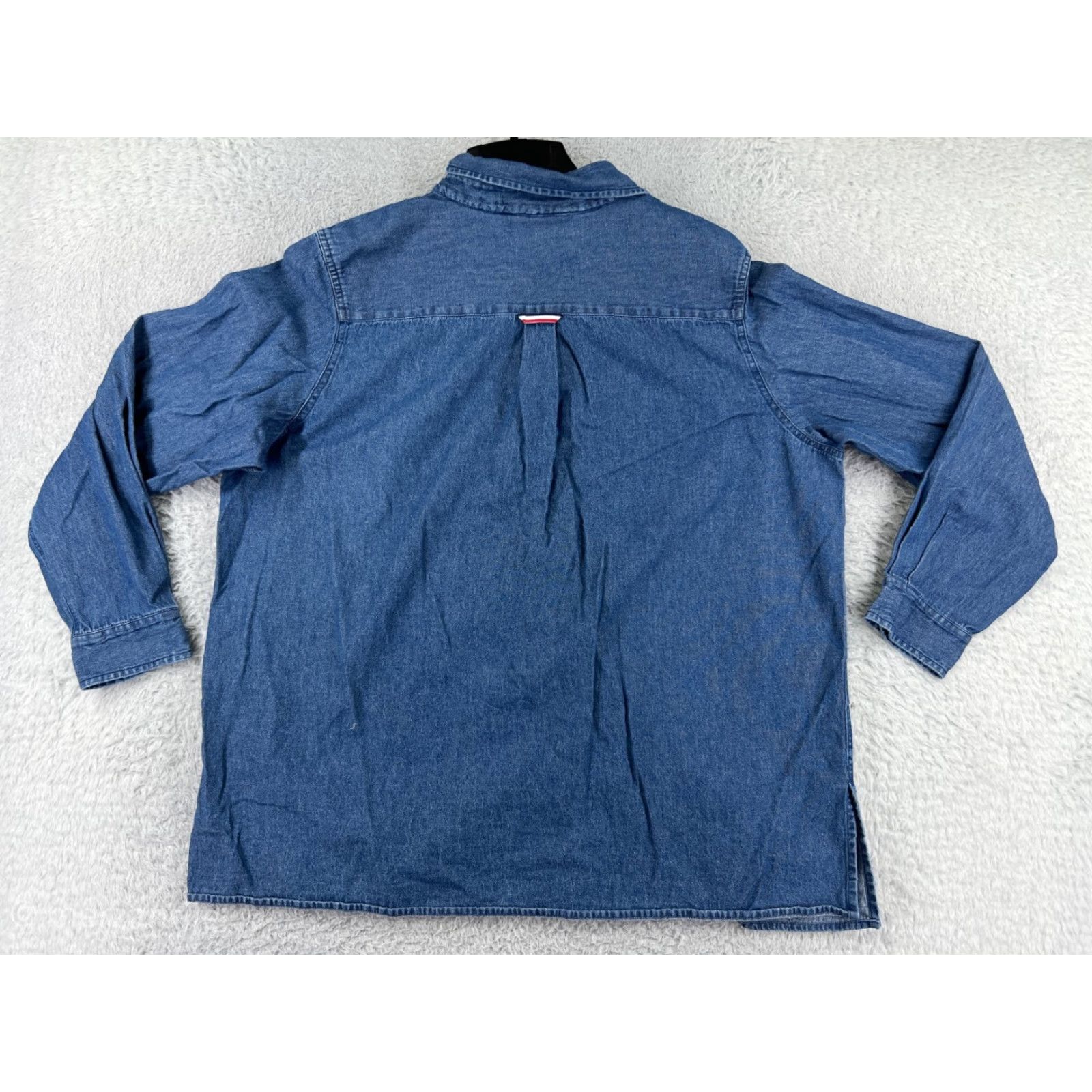 Denime VINTAGE Christopher Radko Shirt Womens 1X Blue Denim American Flag Patriotic Size XL / US 12-14 / IT 48-50 - 2 Thumbnail