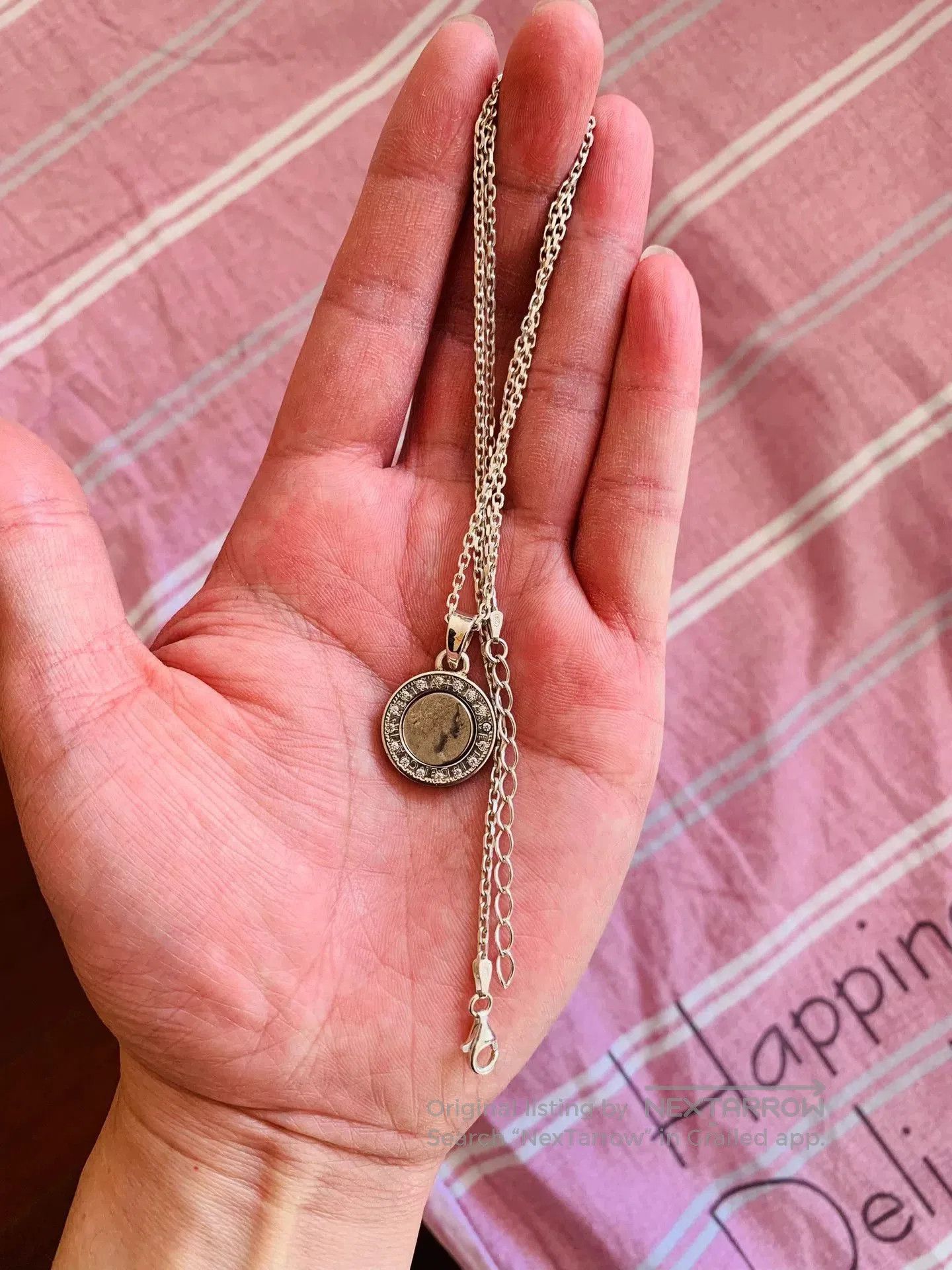 AQUA SILVER Adjustable Unisex Necklace.