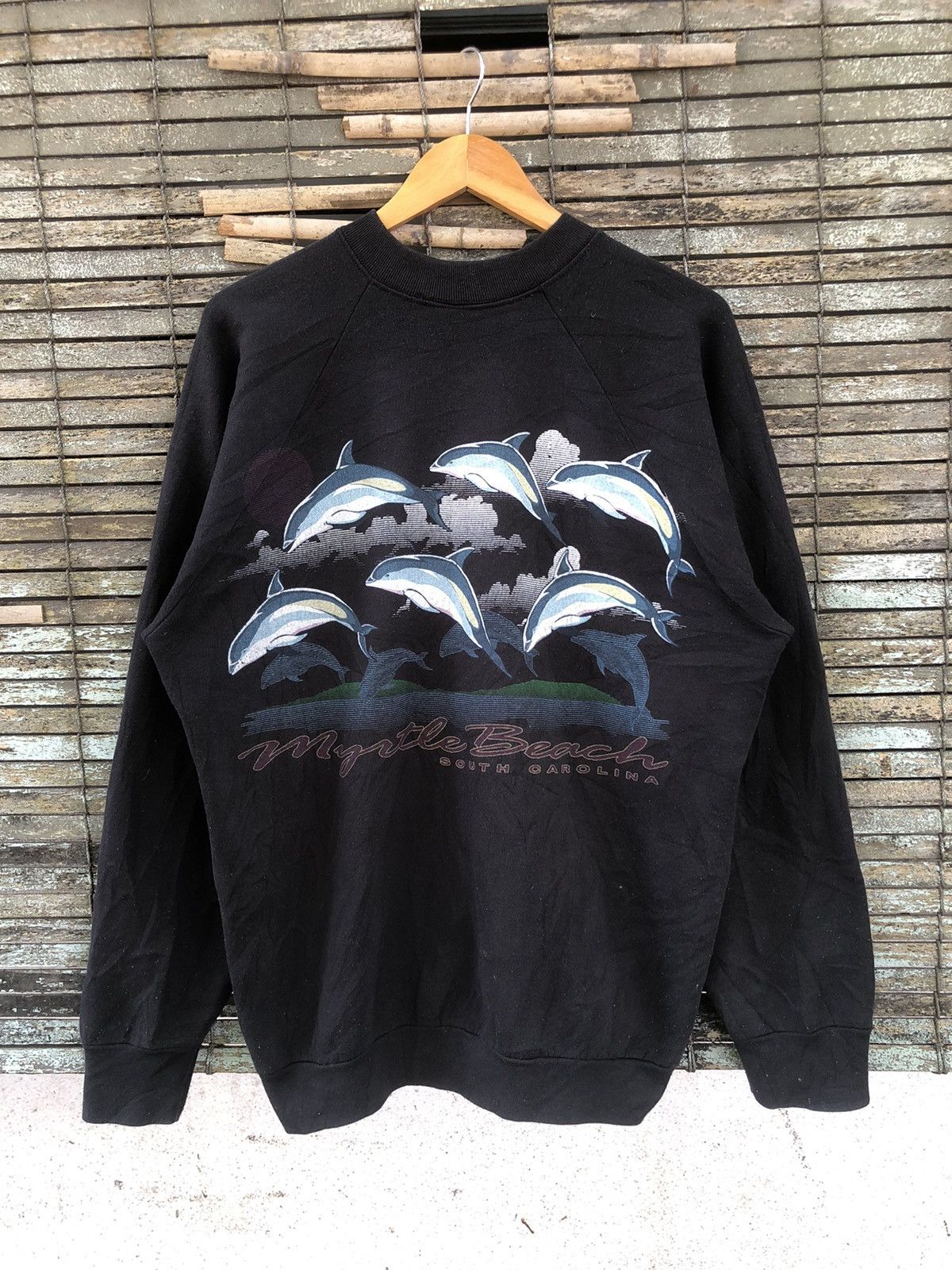 Japanese Brand × Vintage 💥Vintage 90s💥Myrtle Beach Dolphins Mirror Printed Sweatshirt Size US XL / EU 56 / 4 - 6 Thumbnail