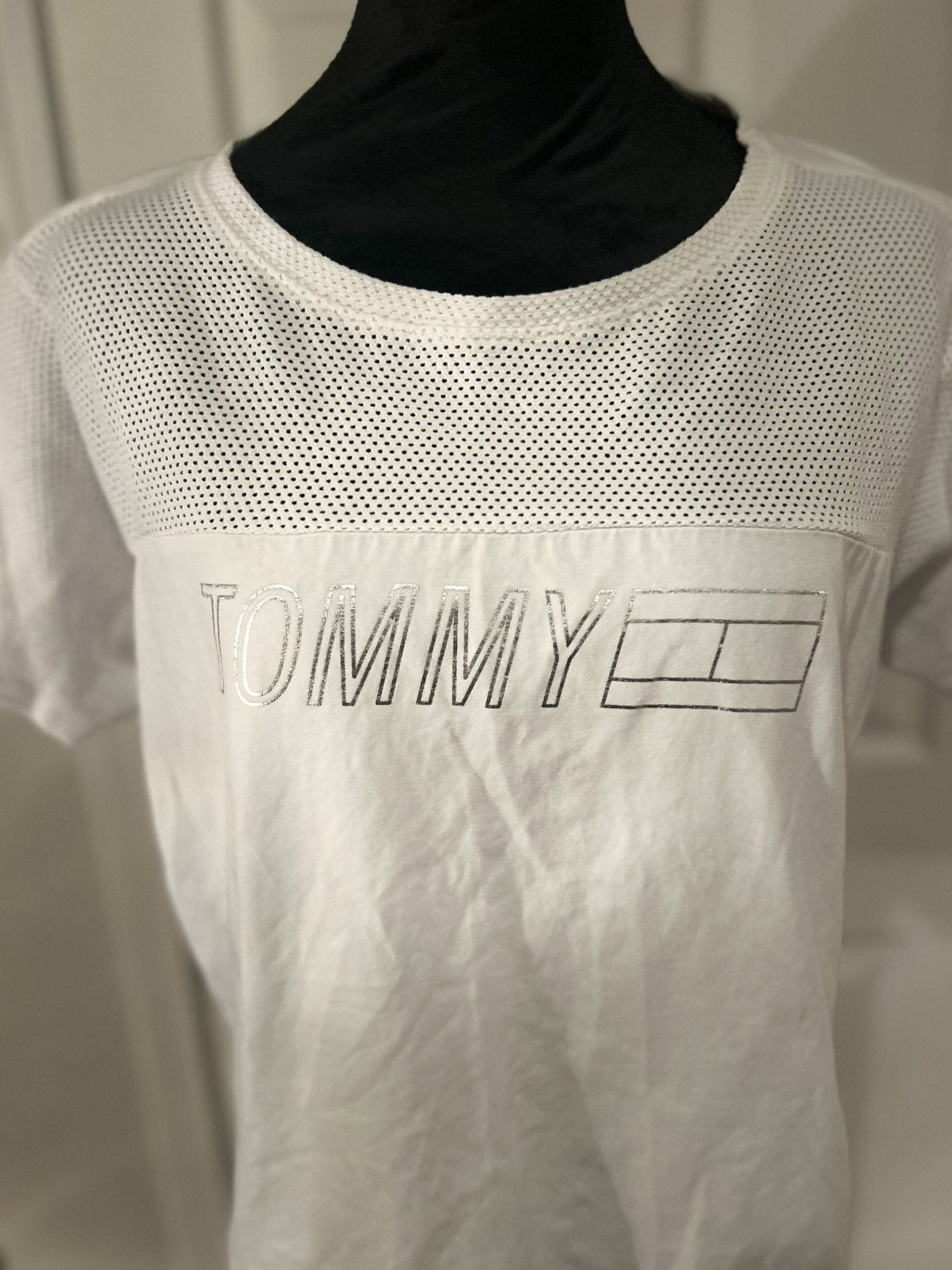 Tommy Hilfiger Tommy Hilfiger Women’s White Mesh T-Shirt, Size Medium Size M / US 6-8 / IT 42-44 - 2 Thumbnail