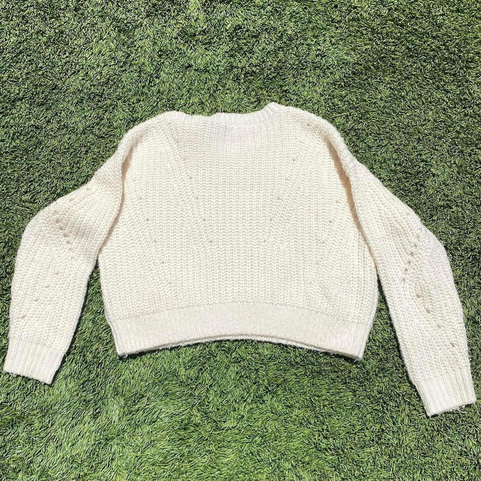 Kendall And Kylie Kendal & Kylie Cream Knit Sweater Size L / US 10 / IT 46 - 3 Thumbnail