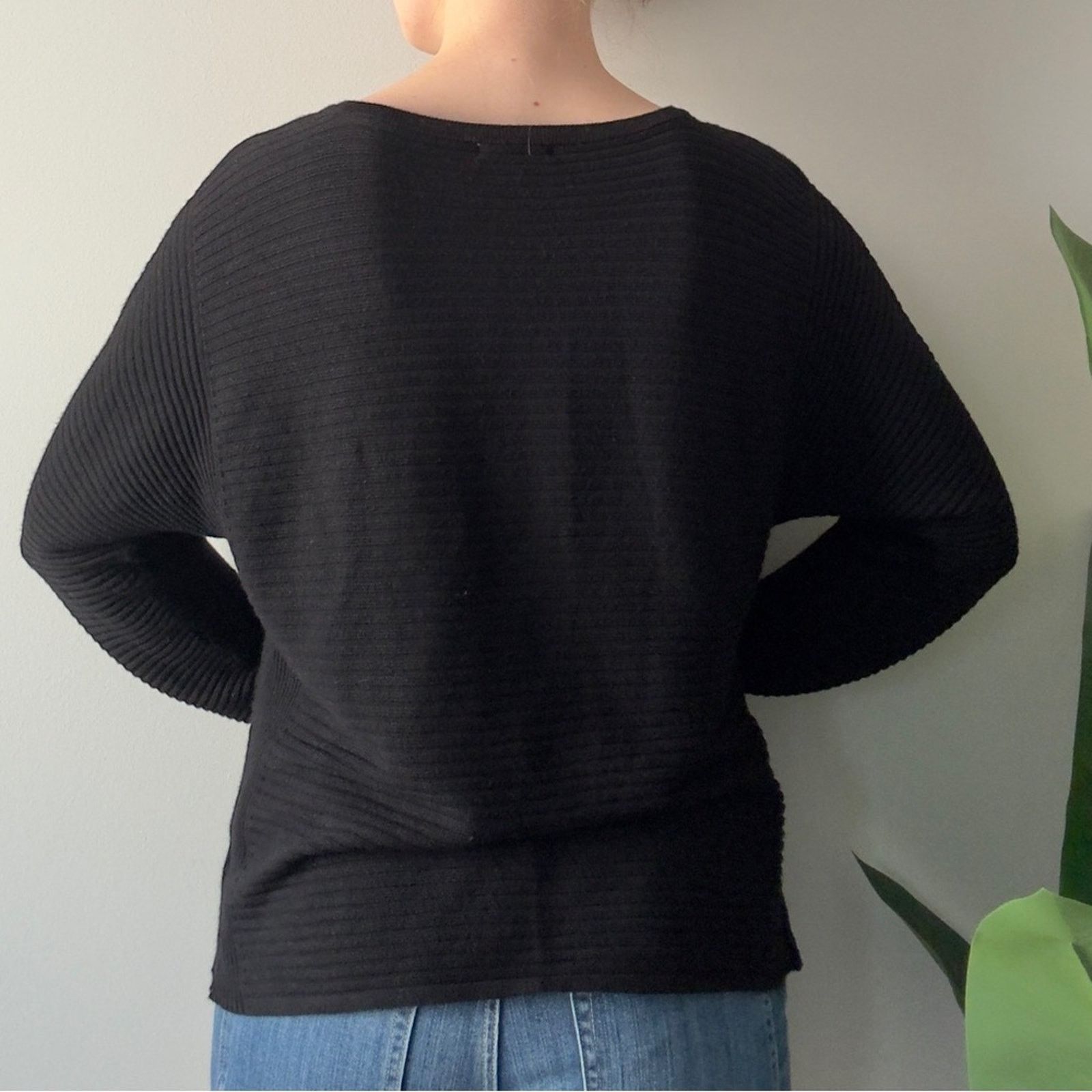 Other Peyton Primrose Ribbed Black Sweater Long Sleeve Oversized M Size M / US 6-8 / IT 42-44 - 2 Thumbnail