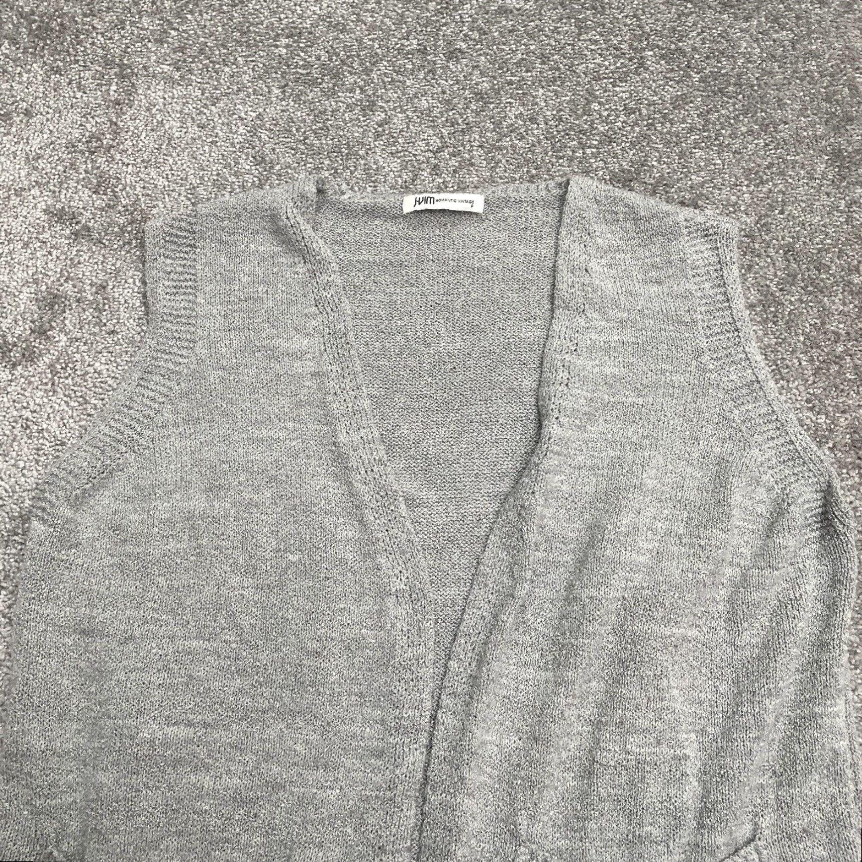 Vintage J-Vim Open-Knit Vest Sweater Womens One Size Gray Pockets Casual Vintage No, Sleeveless, Ramie, Breathable - Fall/Spring/Summer Women’s Vest Size ONE SIZE - 6 Thumbnail