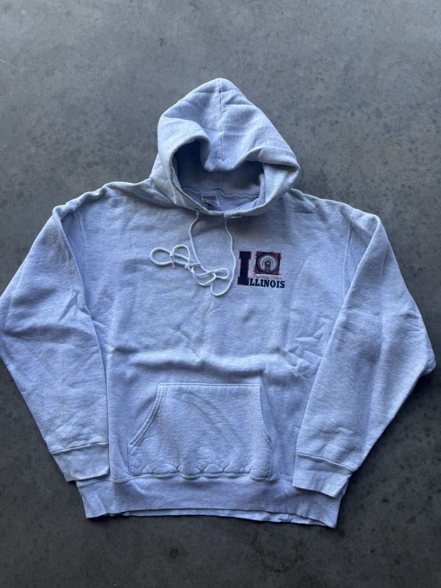 NCAA Vintage Illinois Fighting Illini Hoodie 90s Sweatshirt Size US XL / EU 56 / 4 - 2 Thumbnail