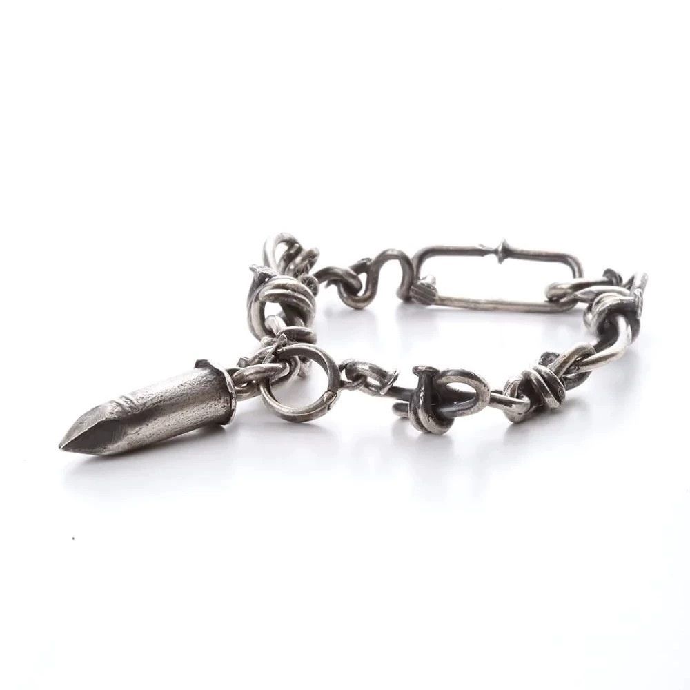 Guidi Guidi Heavy Distressed Nail Silver Bracelet L 19cm Size ONE SIZE - 2 Thumbnail