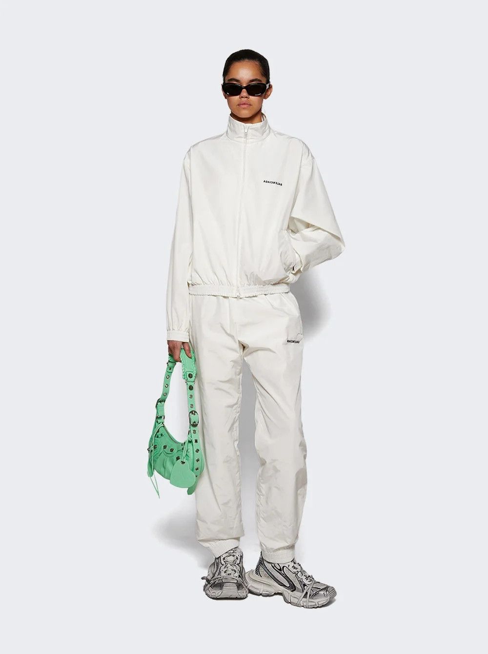 Balenciaga o1in1g0526 Mirror Regular Tracksuit Pants in White Size 27" / US 4 / IT 40 - 2 Thumbnail