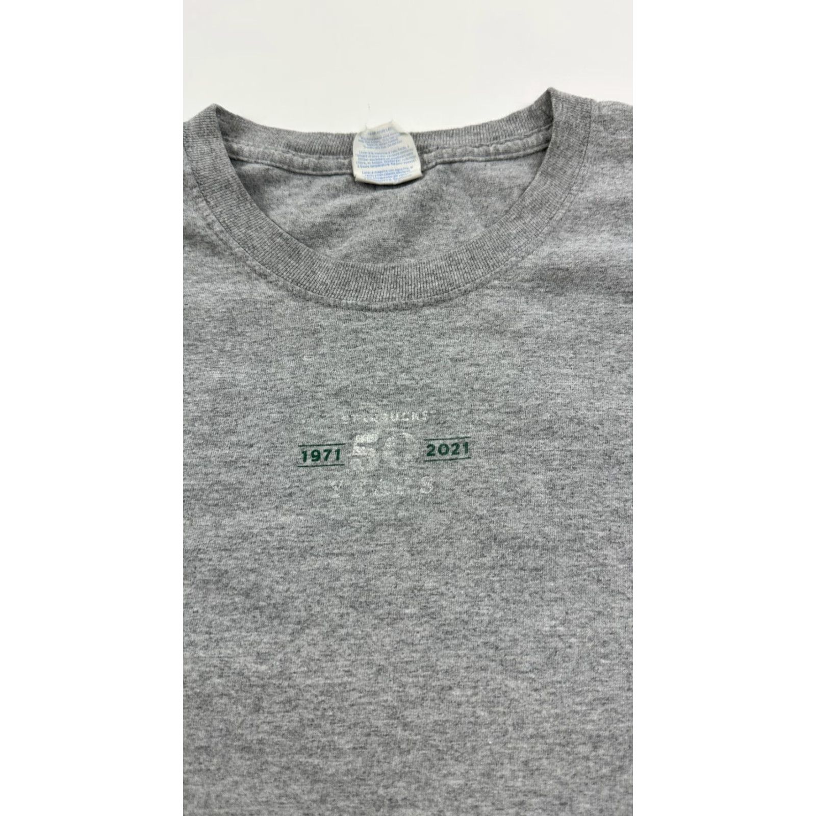 Port & Company VINTAGE Starbucks Shirt Port & Company Crew Neck T-Shirt Mens XL Gray 50th Anniversary Outdoor Size US XL / EU 56 / 4 - 3 Thumbnail