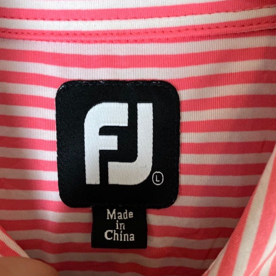 Footjoy FootJoy Polo Shirt Pink White Quail Creek Short Sleeve Athletic Stretch L Mens Casual Workwear Athletic Golf Shirt Size US L / EU 52-54 / 3 - 6 Thumbnail