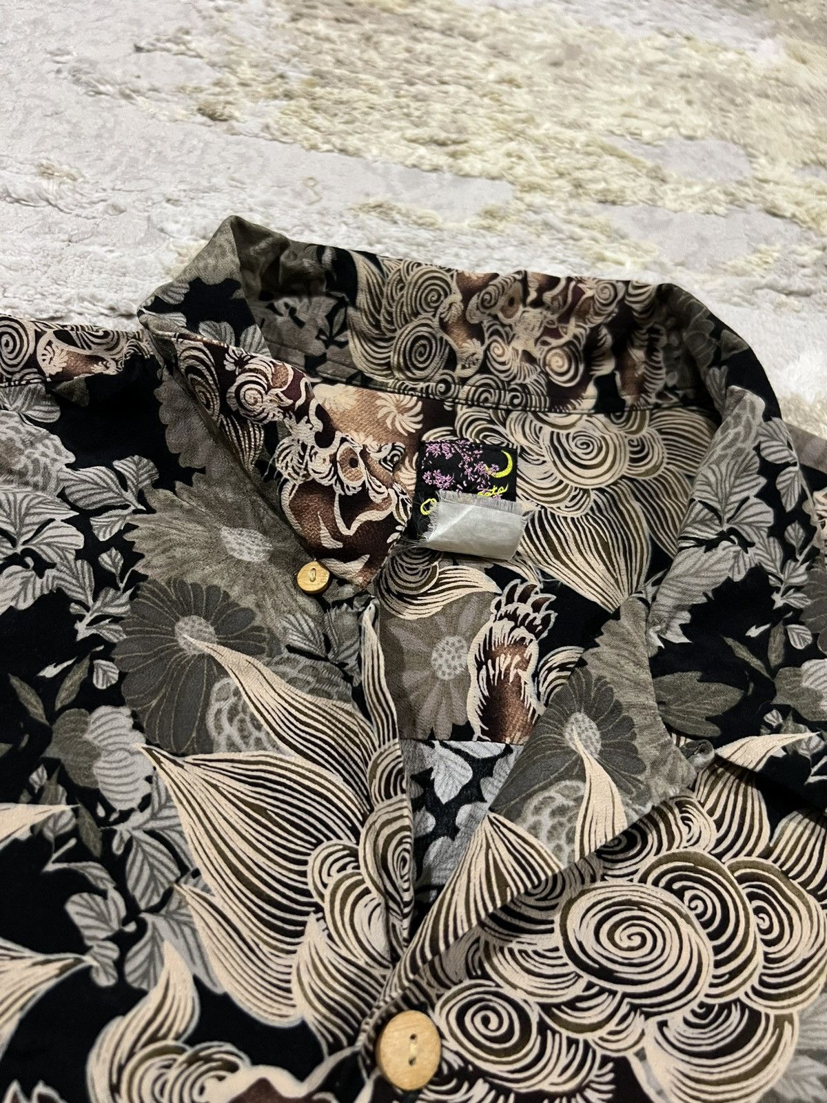 Sun Surf Vintage Japanese Dragon Mash Pocket Rayon Hawaiian Shirt Big Size US XXL / EU 58 / 5 - 3 Thumbnail