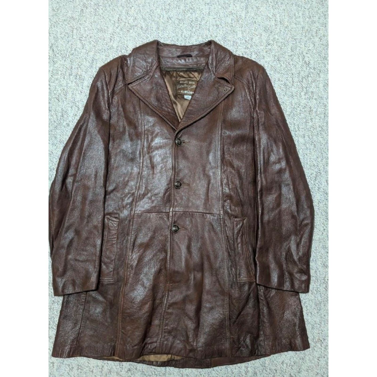 Skin VINTAGE Grais leather overcoat 48L 2XL brown Mens Coat Size US XXL / EU 58 / 5 - 2 Thumbnail