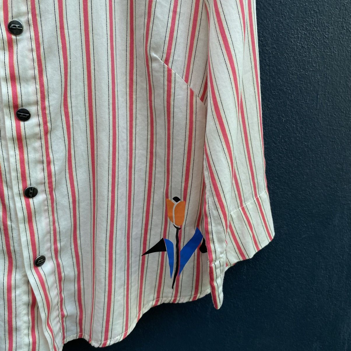 Diesel DIESEL White Striped Snap-Button Shirt Size S / US 4 / IT 40 - 4 Thumbnail