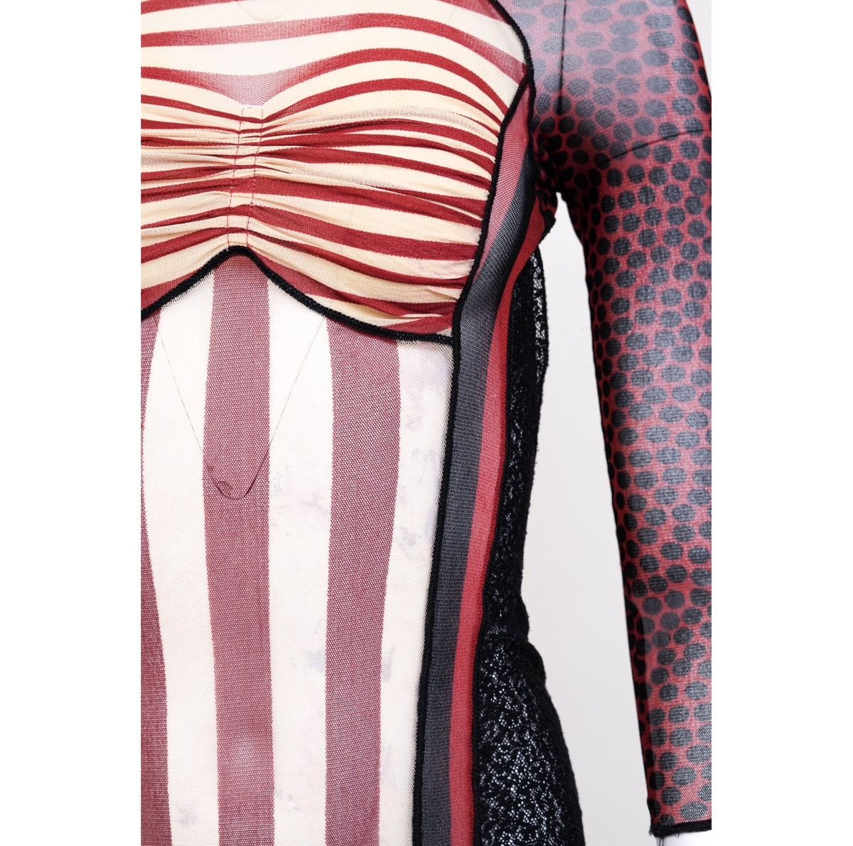 Jean Paul Gaultier Jean Paul Gaultier S/S 1996 Striped Mesh Dress Size S / US 4 / IT 40 - 7 Thumbnail